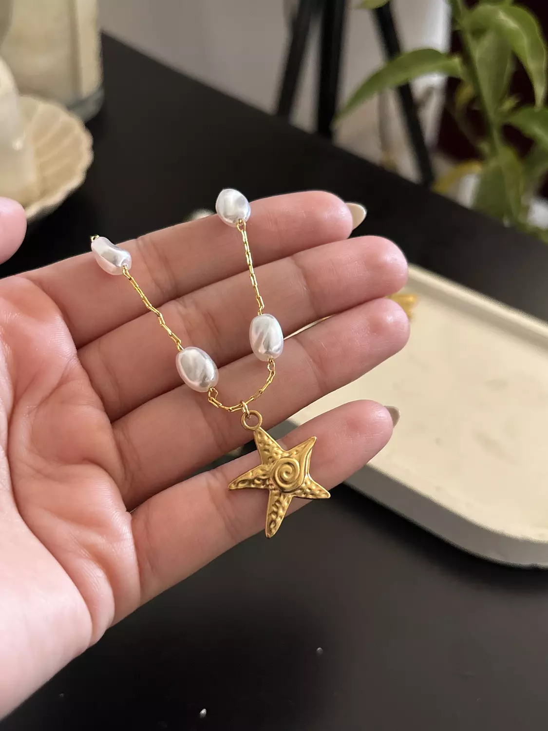 Pearl star necklace and bracelet (2*1) 1