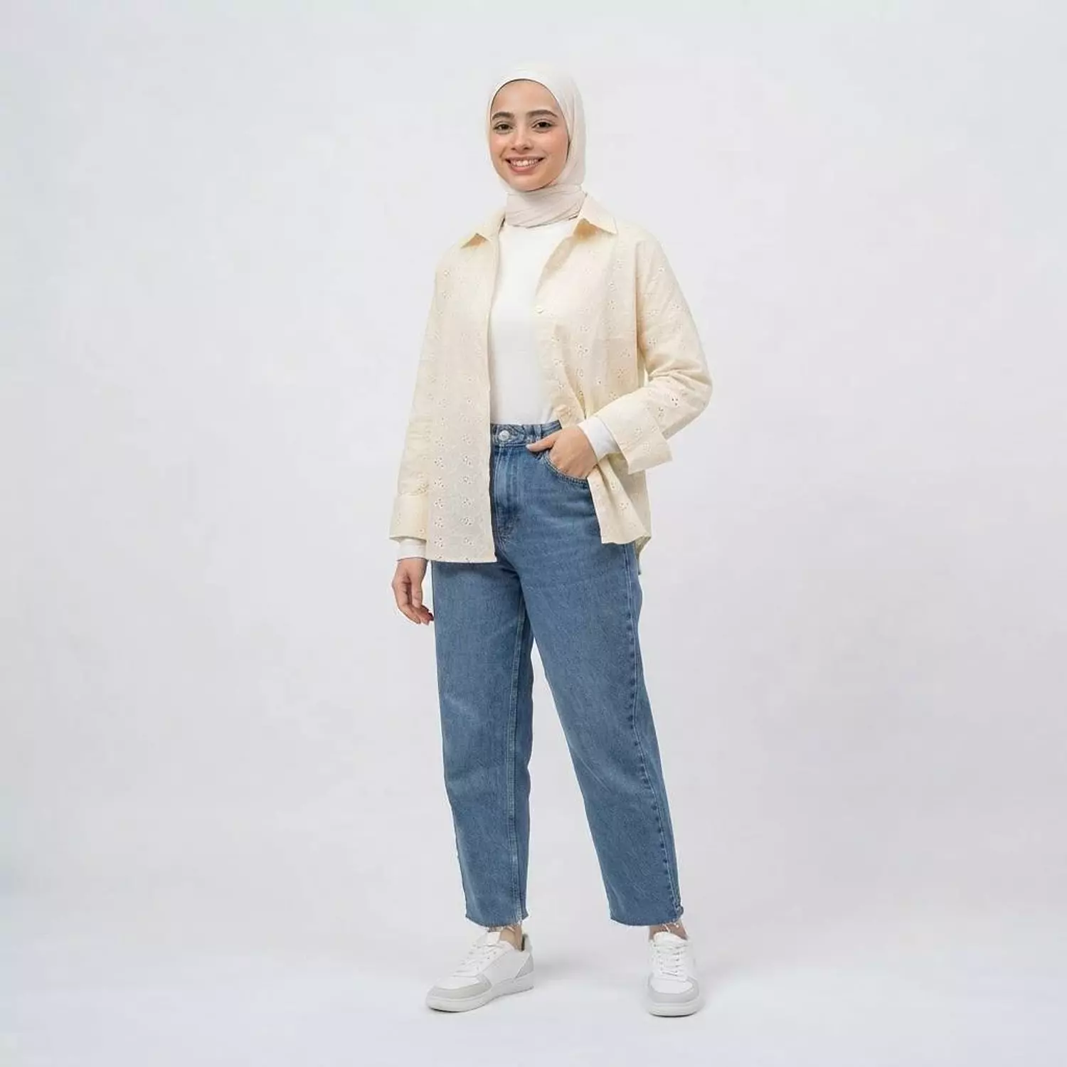 Eyelet Embroidered Shirt Jacket 3