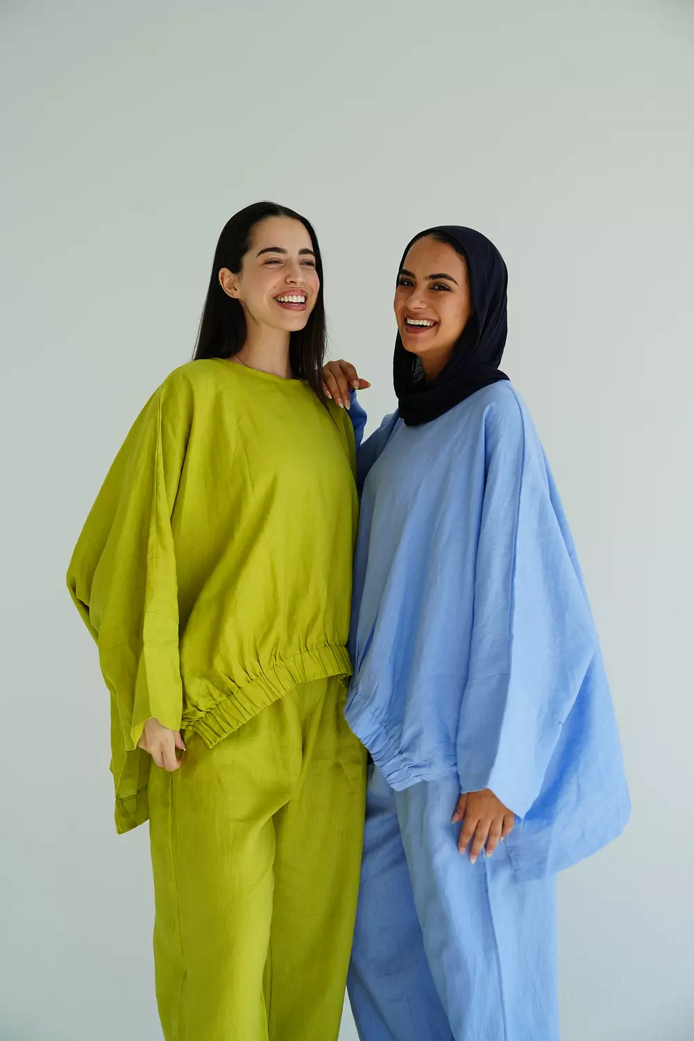 Baby-blue Minimalist linen set  6