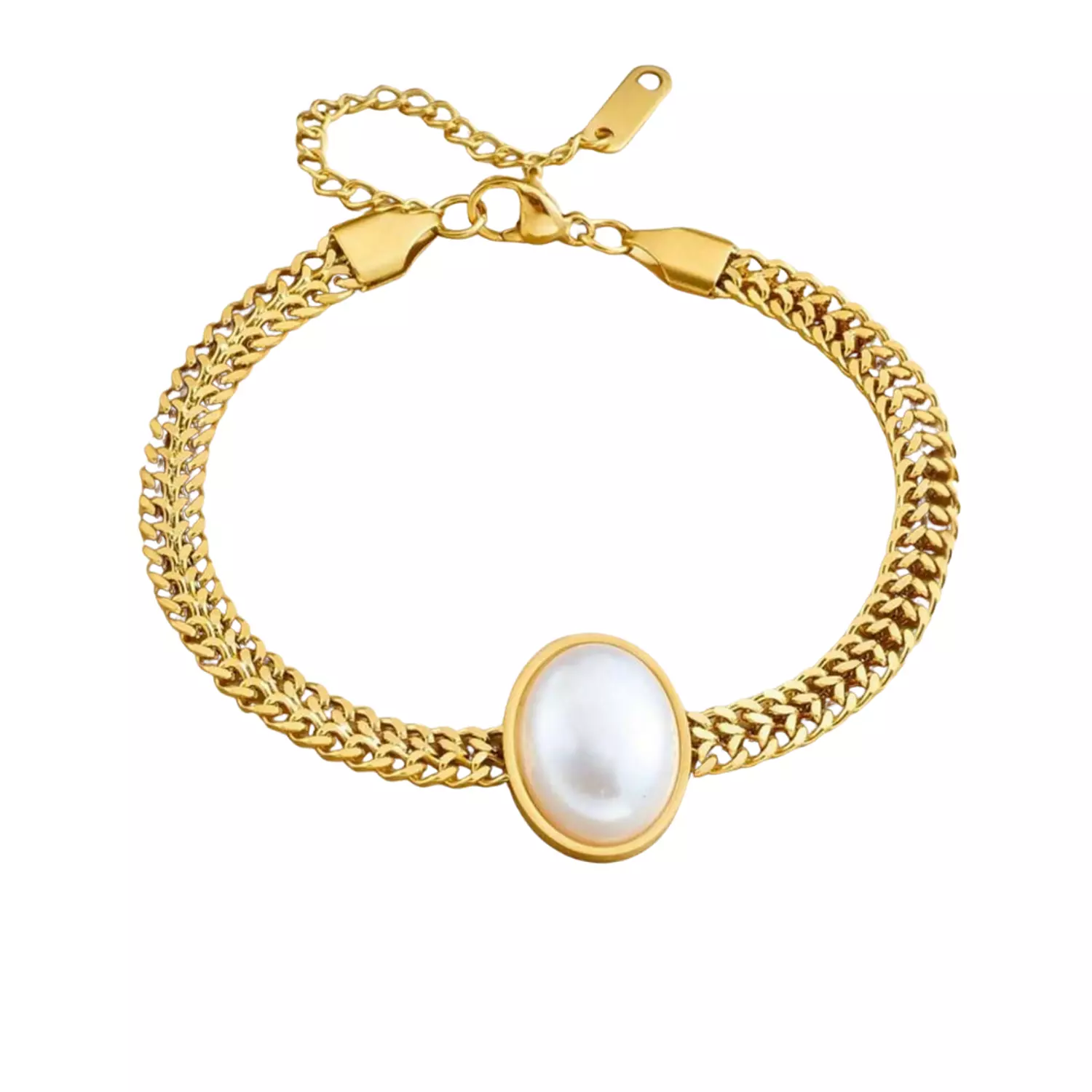 Stainless Steel Pearly Chain Bracelet 2