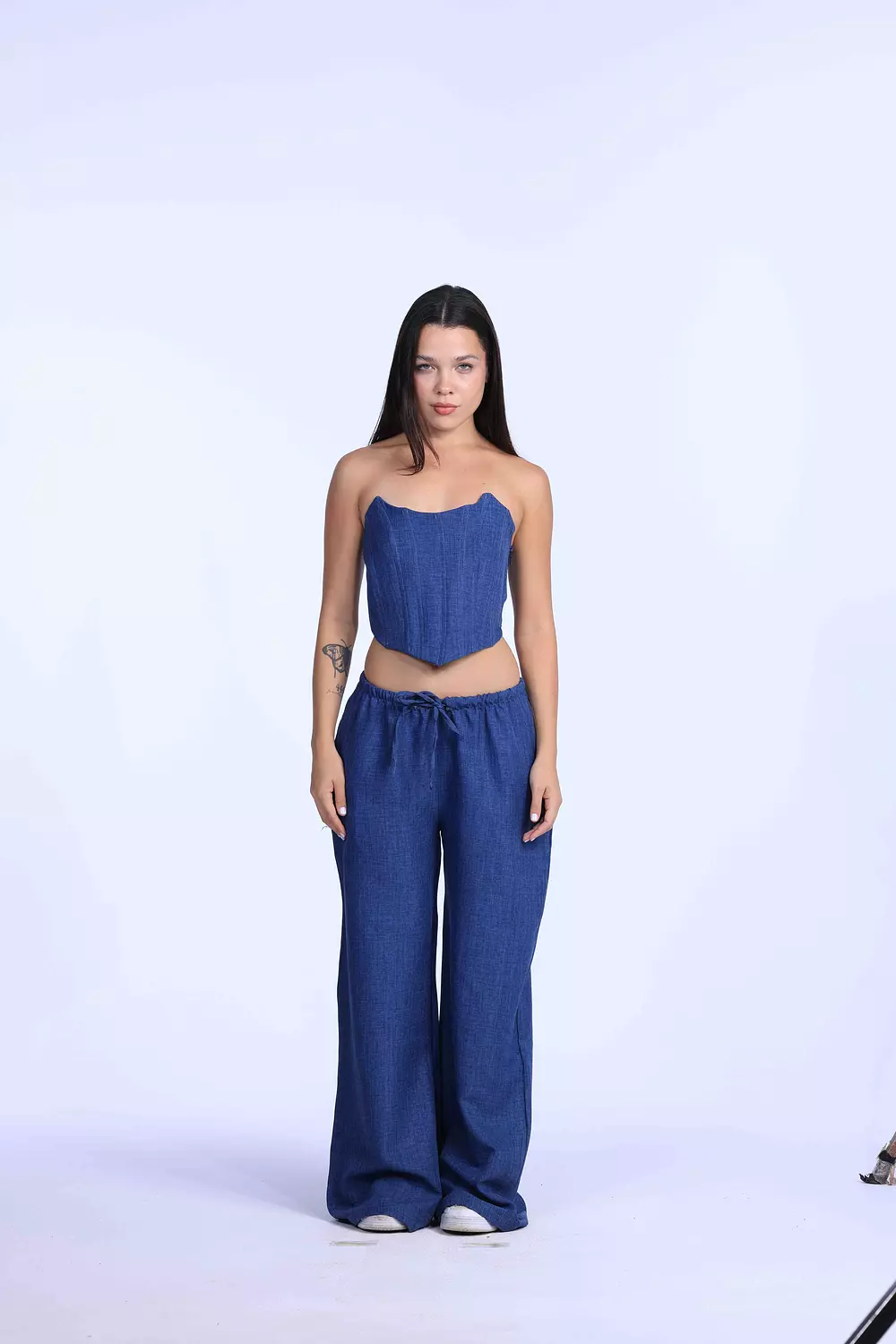 Denim linen pants   image