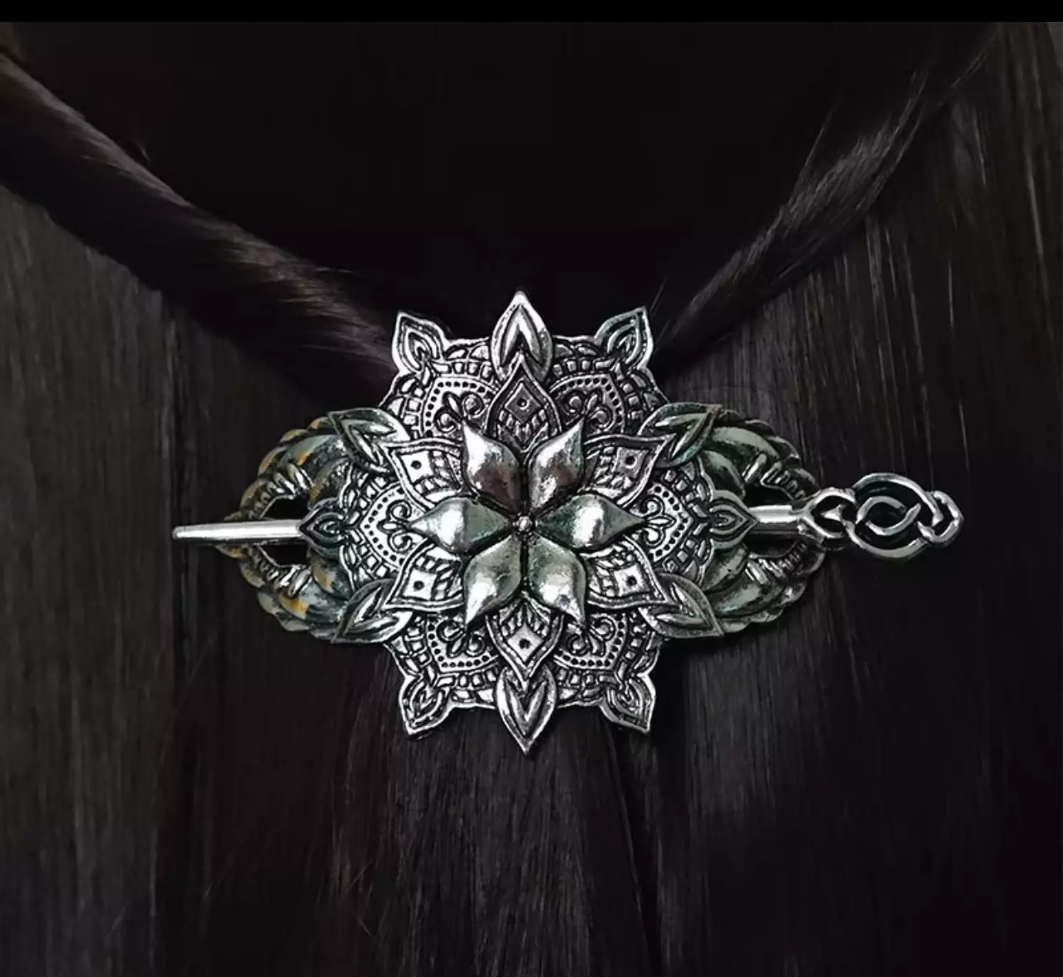 Viking Flower Hair Set ( Pin + Barrette ) image