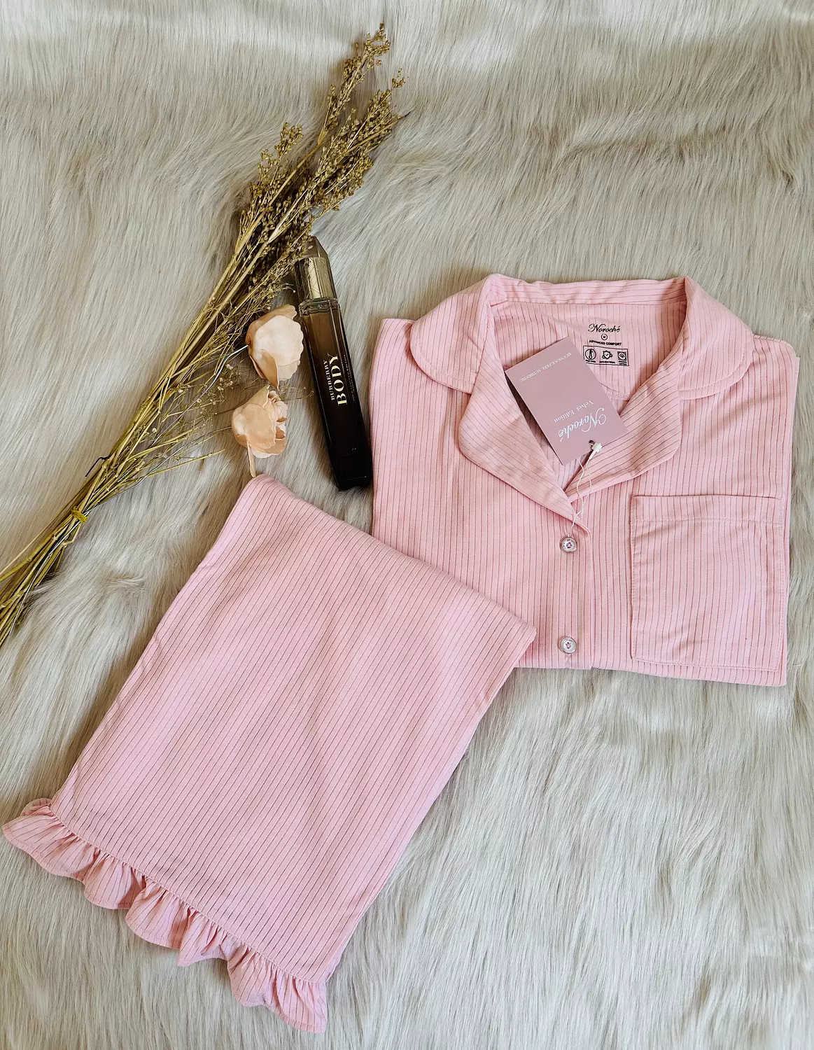 Soft Pink Ruffled Cotton PJs image