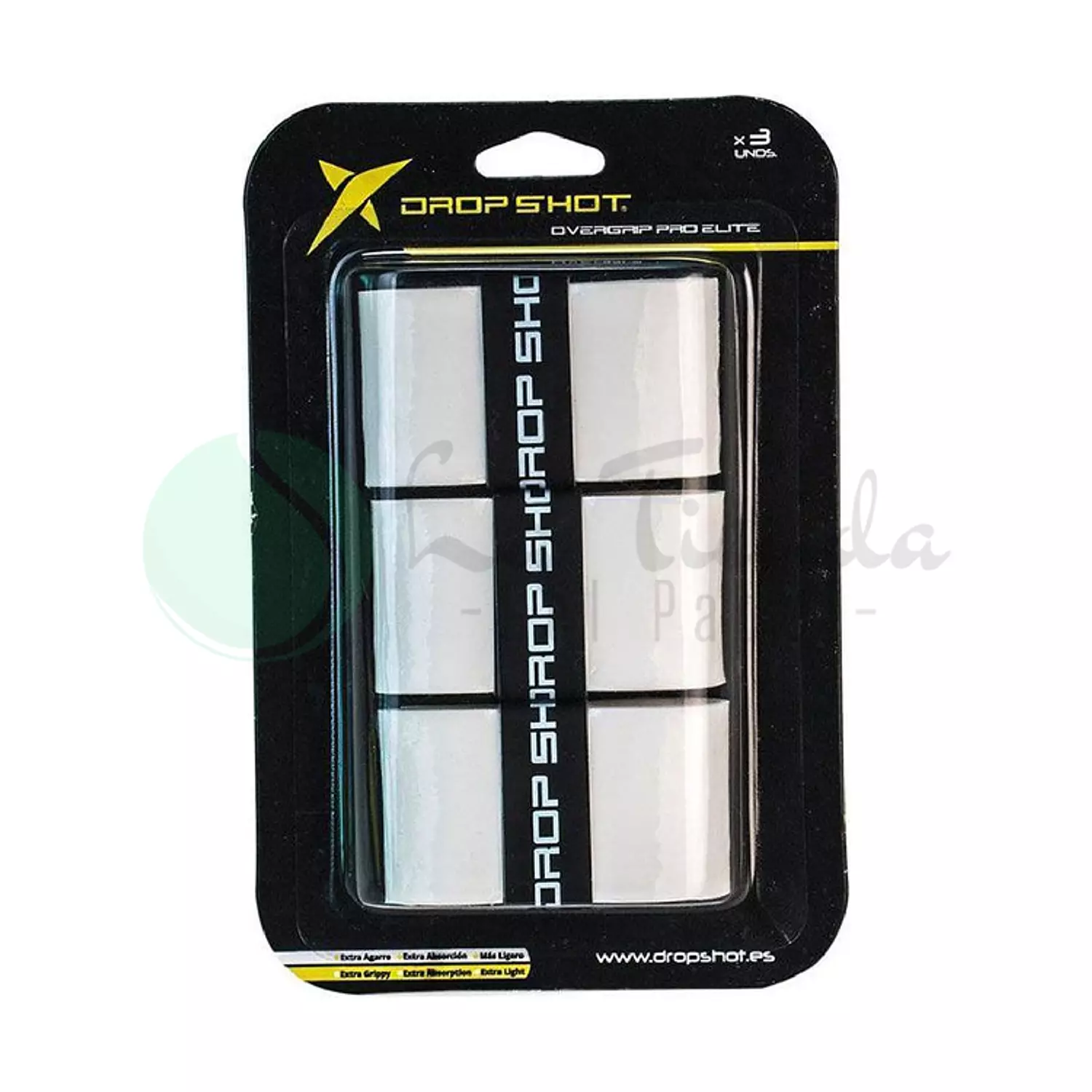 Drop Shot Pro Elite Overgrip - White (Pack of 3) image