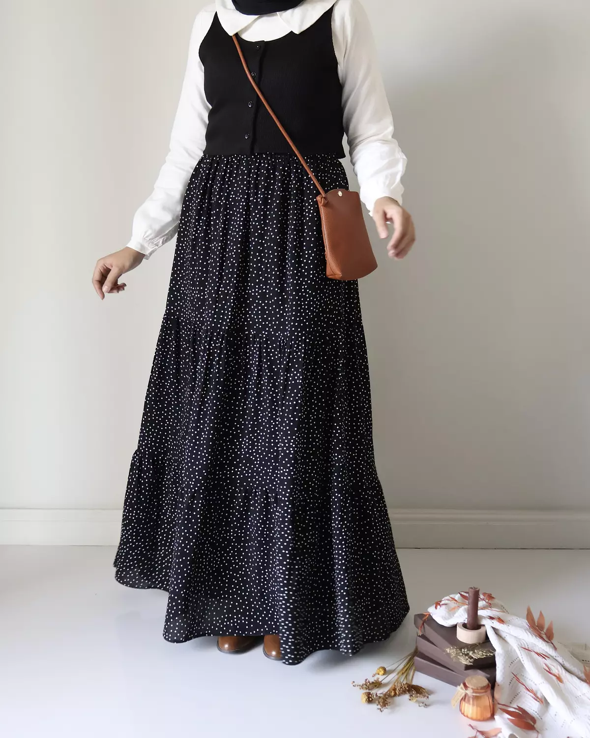 Cotton Crochet Black Dot Skirt 1