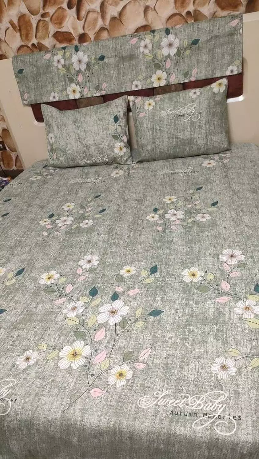 طقم ملايه كبير بيكا ورد رمادي hover image