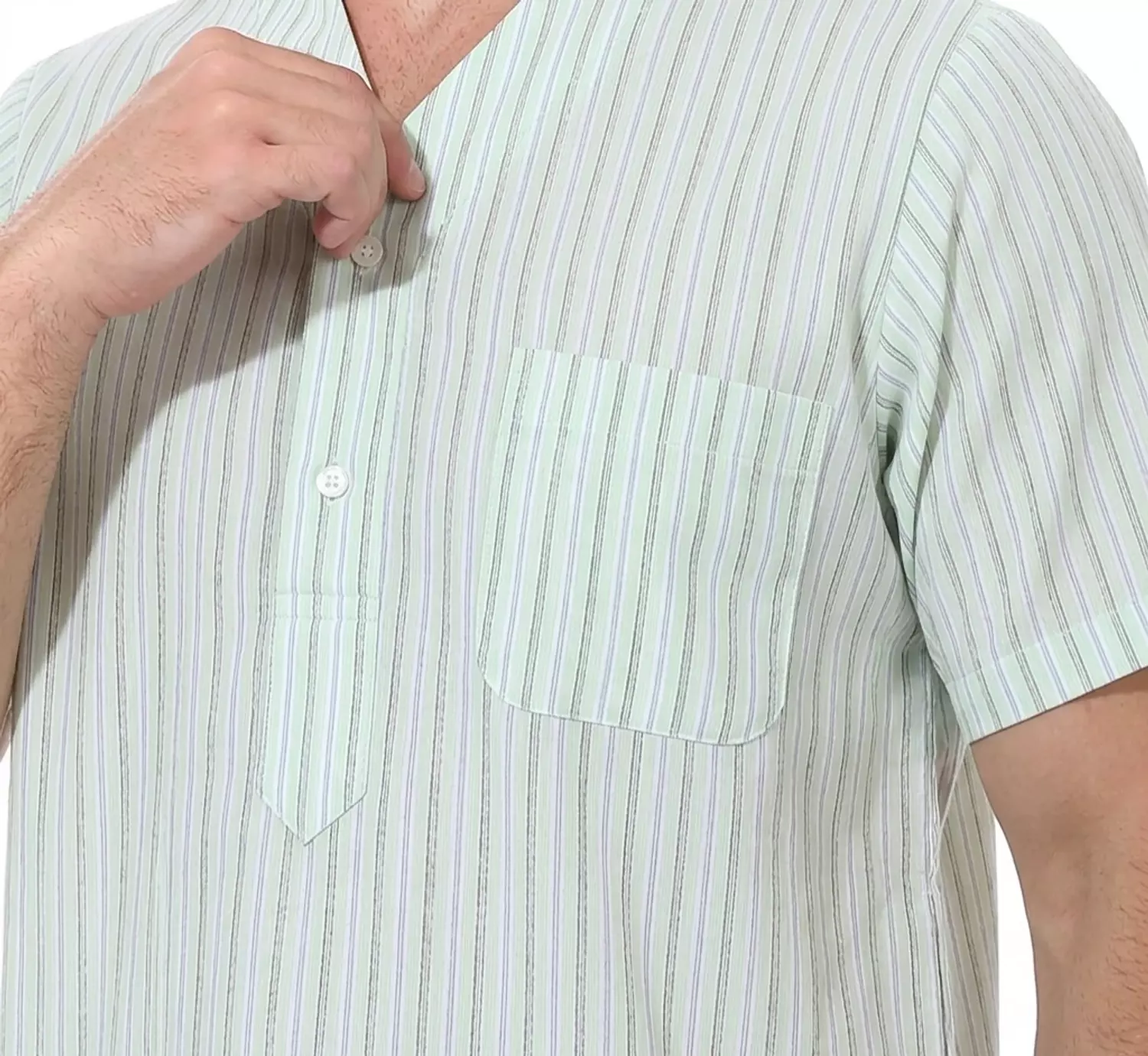 Men Galabeya Short Sleeves - 2257 - Light Green hover image