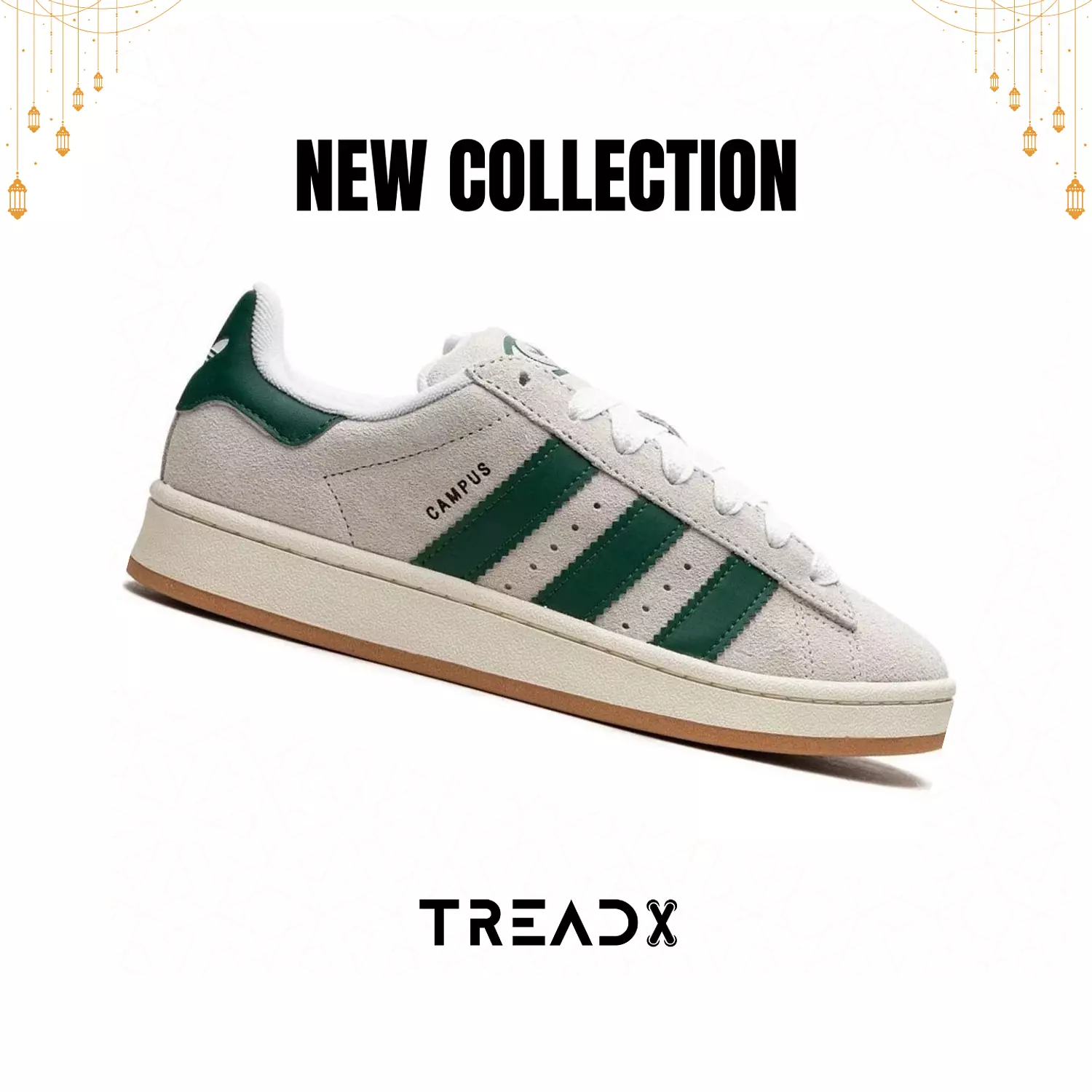 adidas Campus 00s Crystal White Dark Green hover image