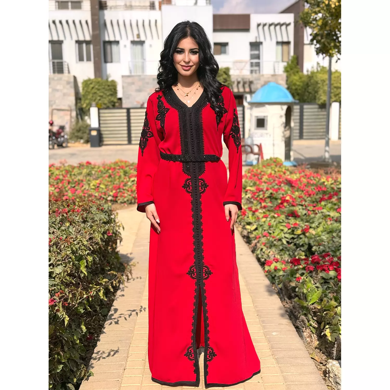 Red Moroccan kaftan  hover image