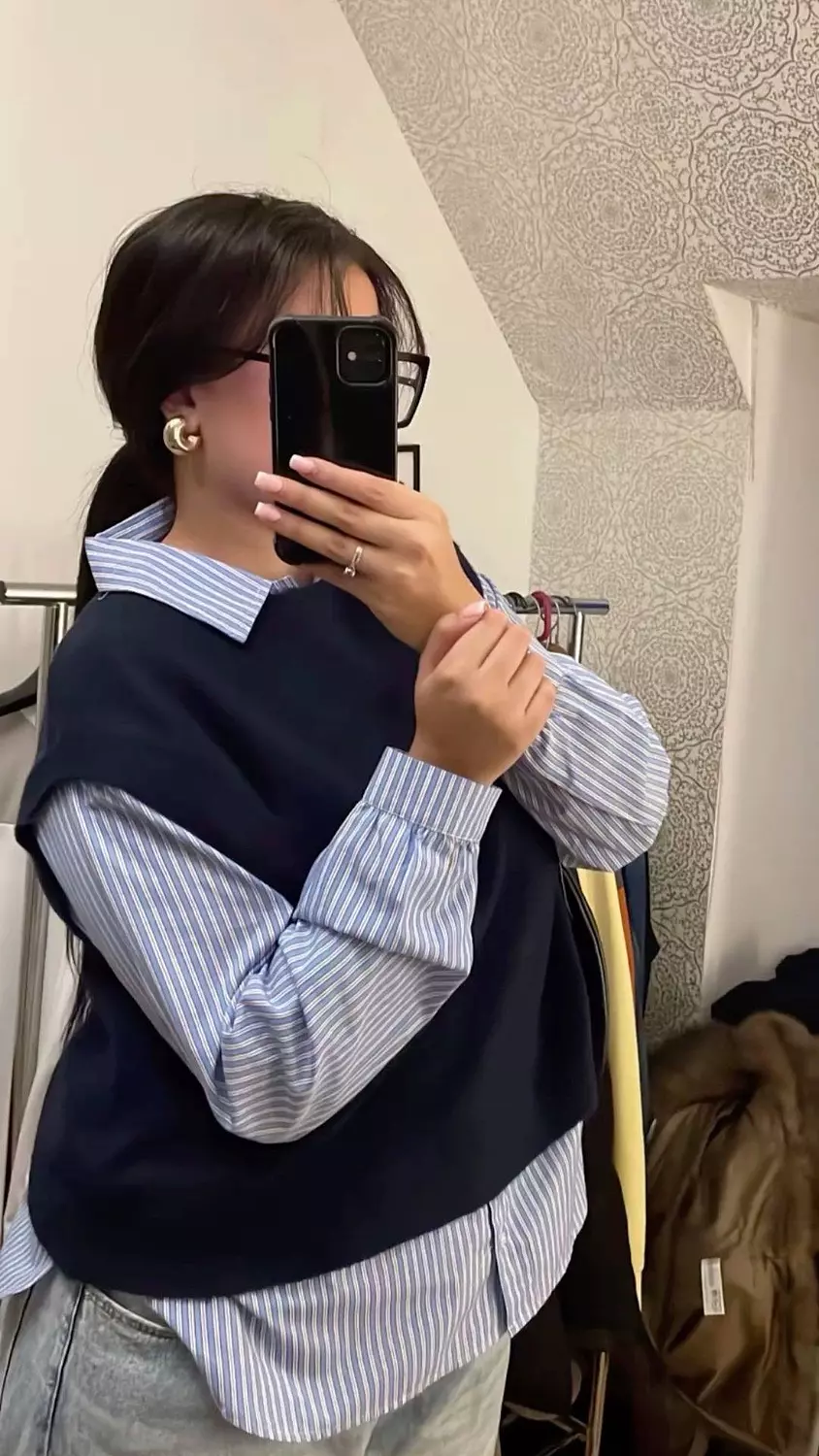 Women's Striped Overshirt - Autumn Comfort Fabric 3