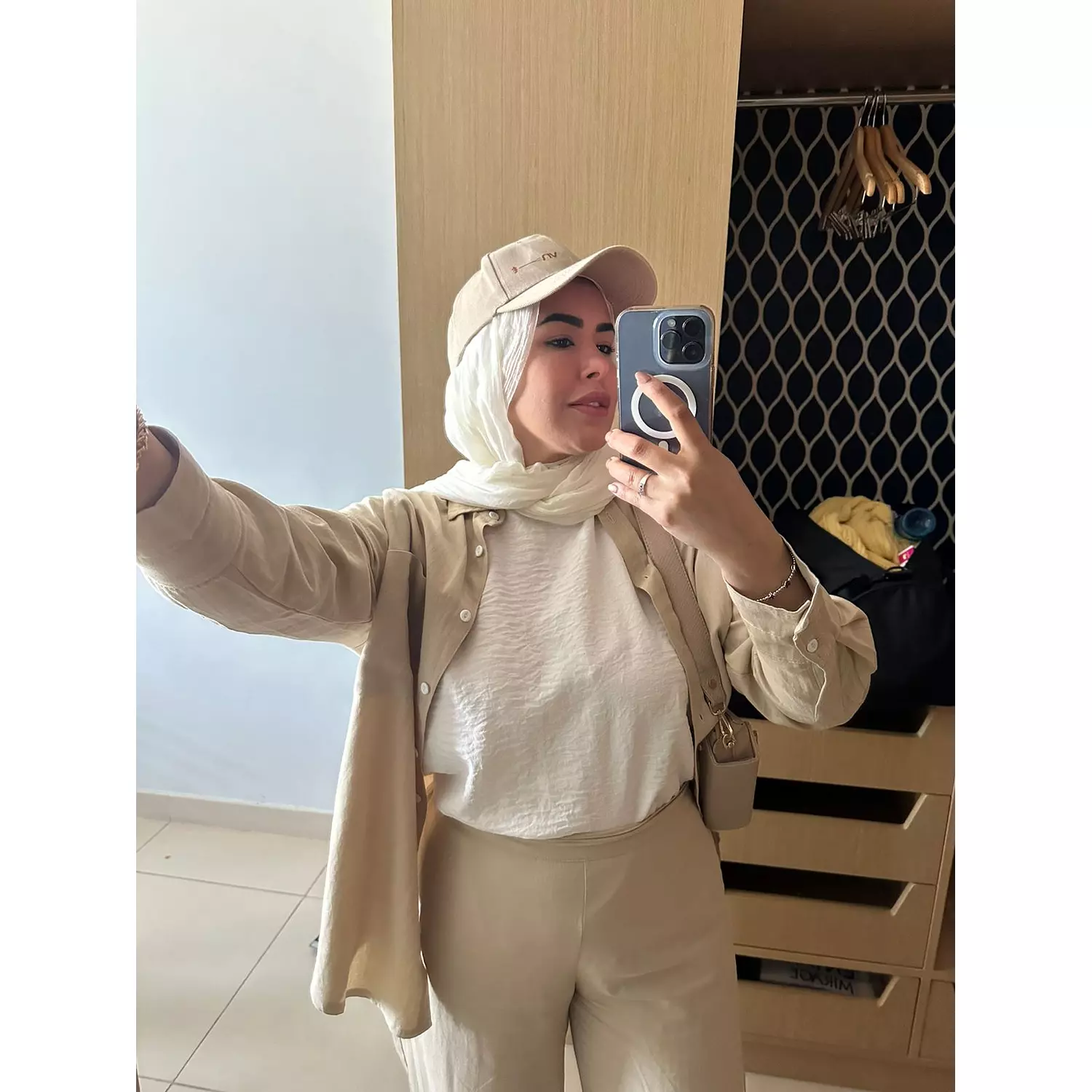 Beige Gabrdine Summer Set  3