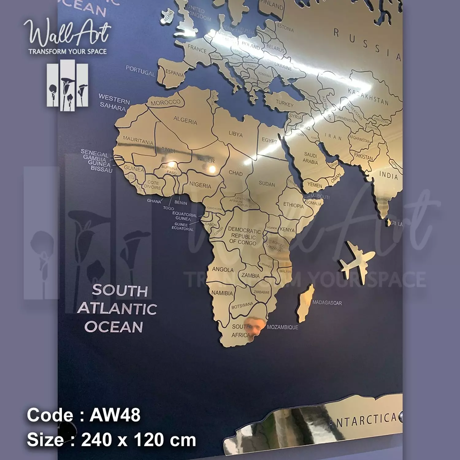 AW48-Engraved World Map  6