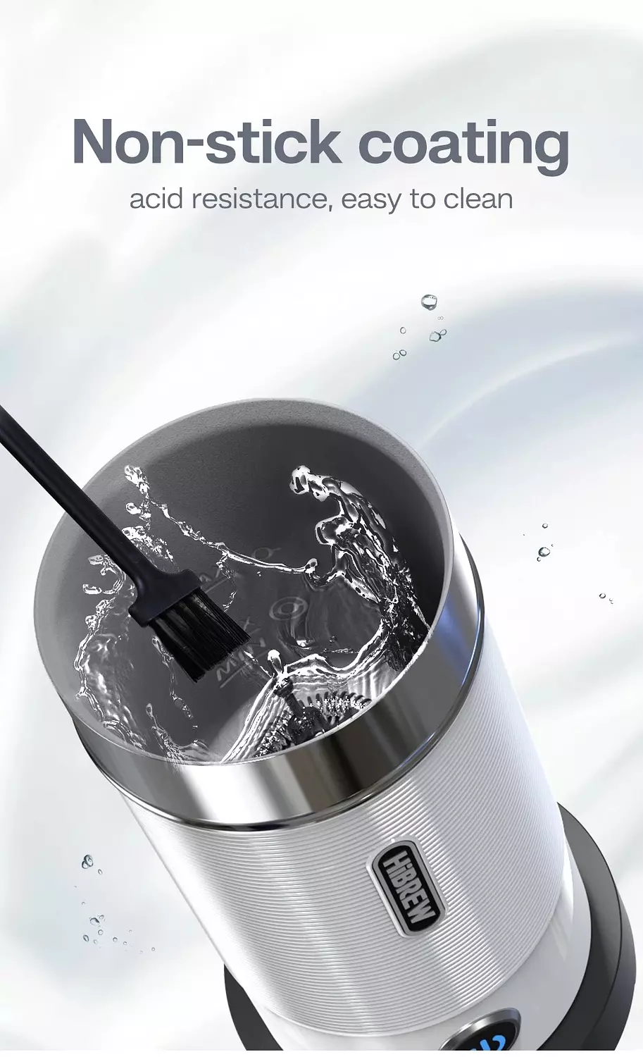HiBREW M1A Automatic 4-in-1 Milk Frother & Milk Warmer | Hot & Cold Foam | One-Touch Operation 6