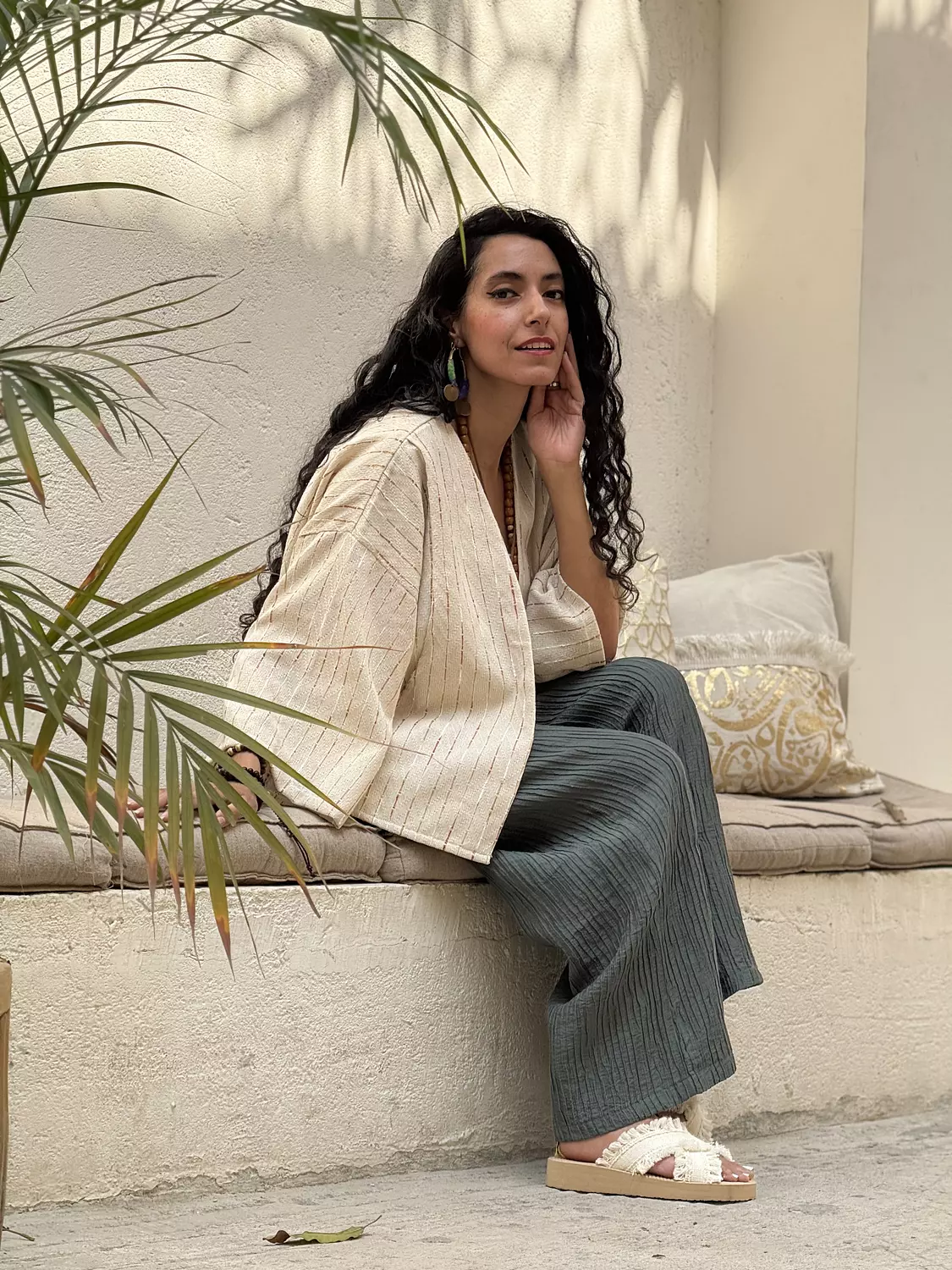 Freedom pleated pants in olive 2