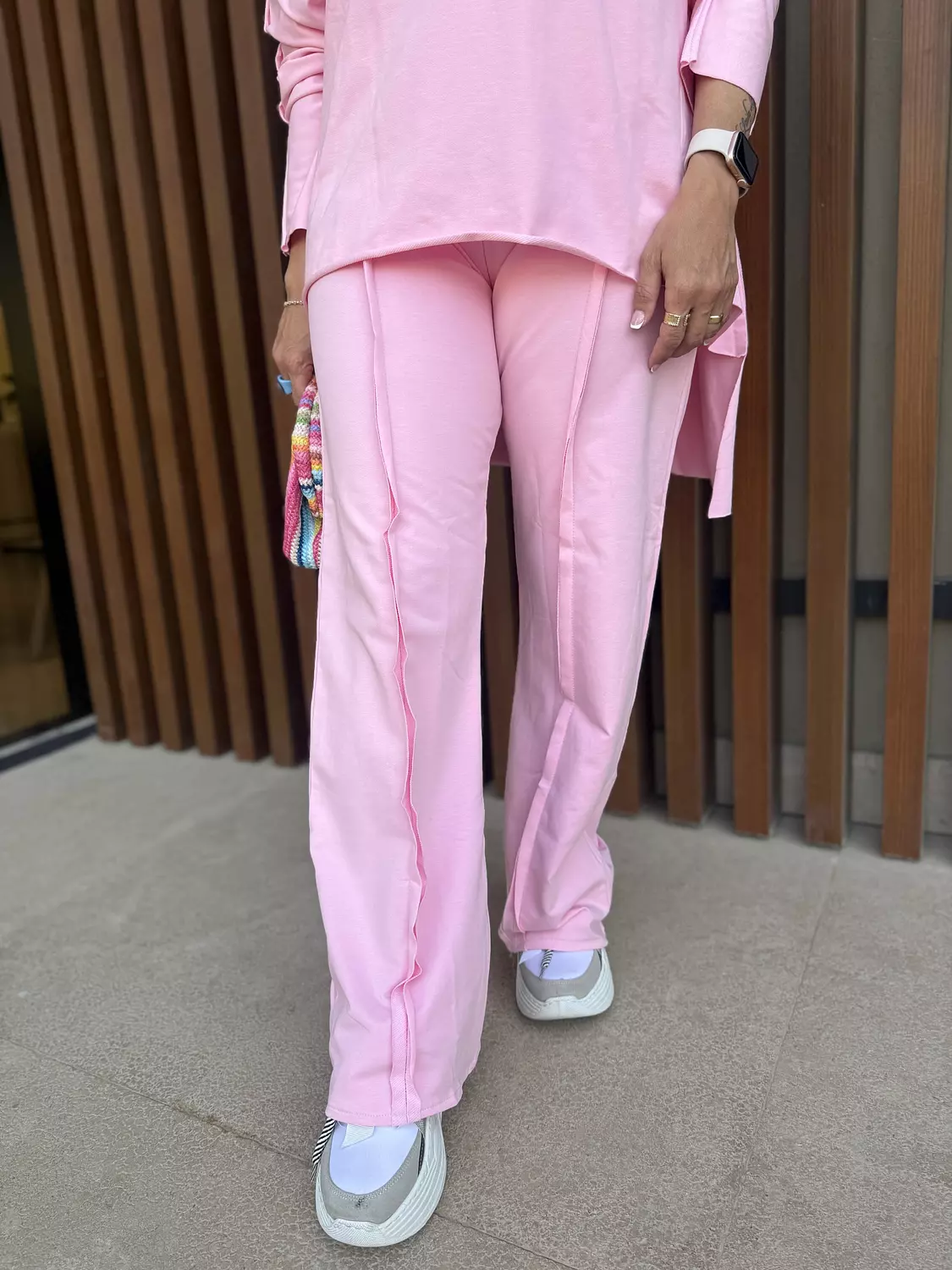 Melton wide leg cotton pants  5