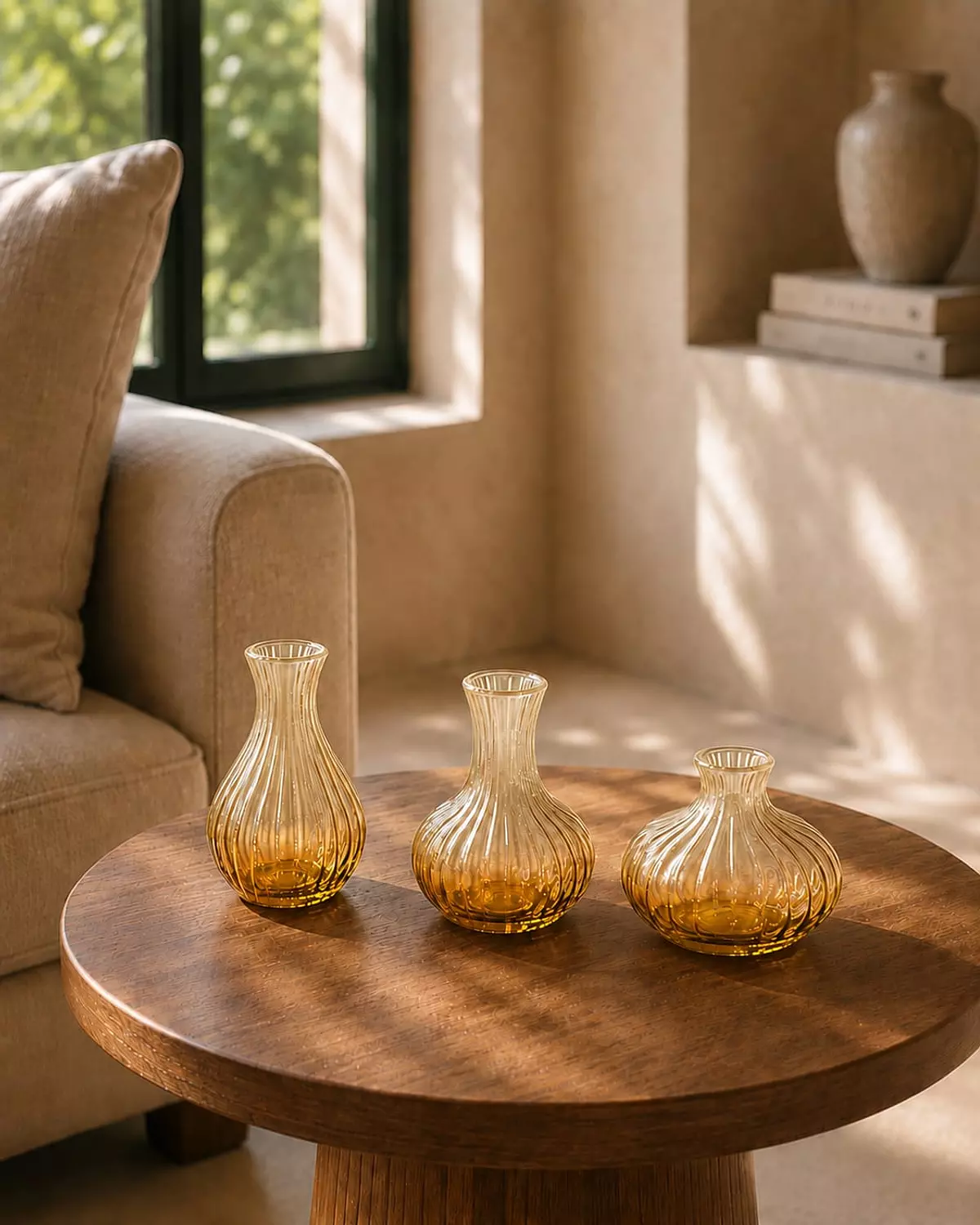 Amara - Set of 3 Handmade Pyrex Glass Vases hover image