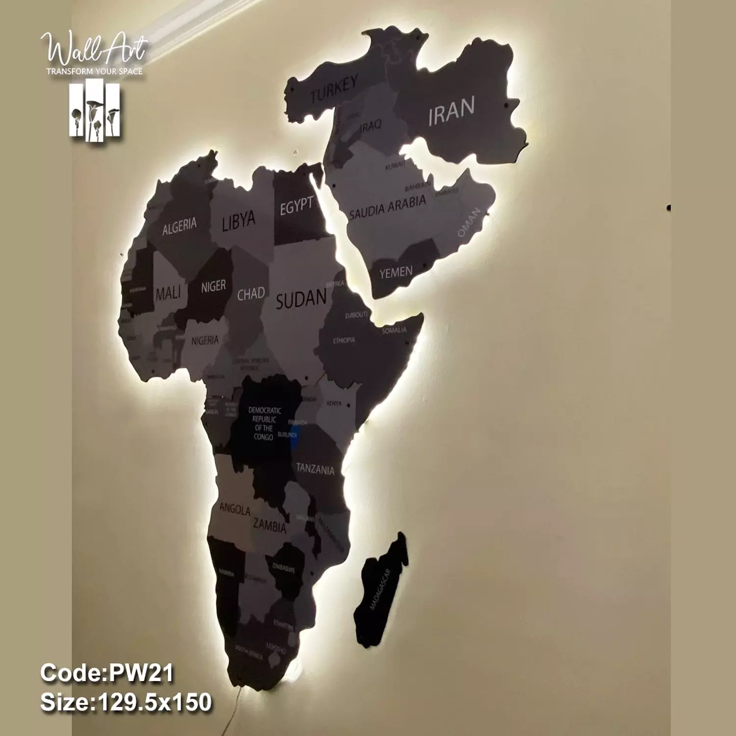 PW21- Lighted Printed Wooden Map   5