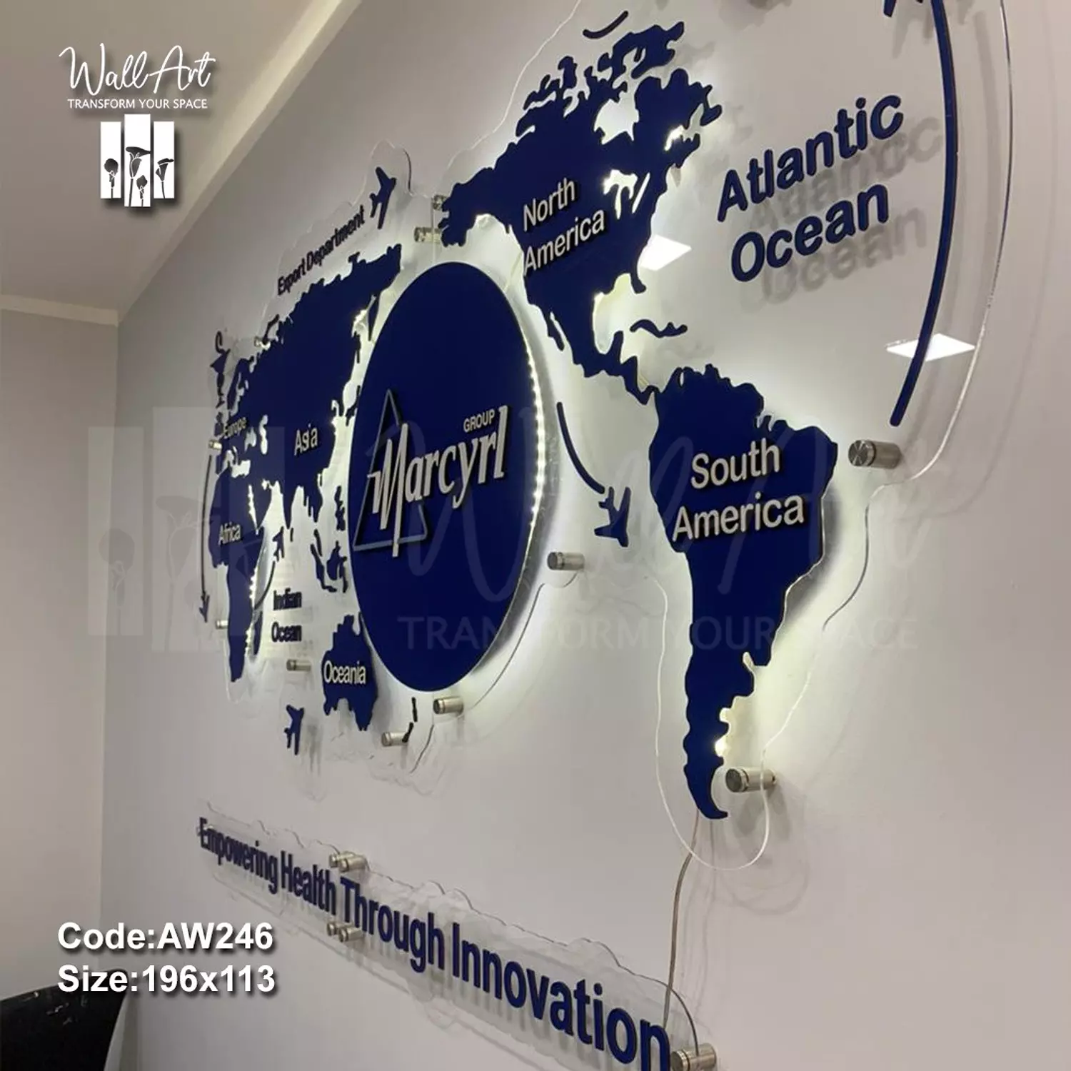 AW246-Lighted Acrylic World Map   5