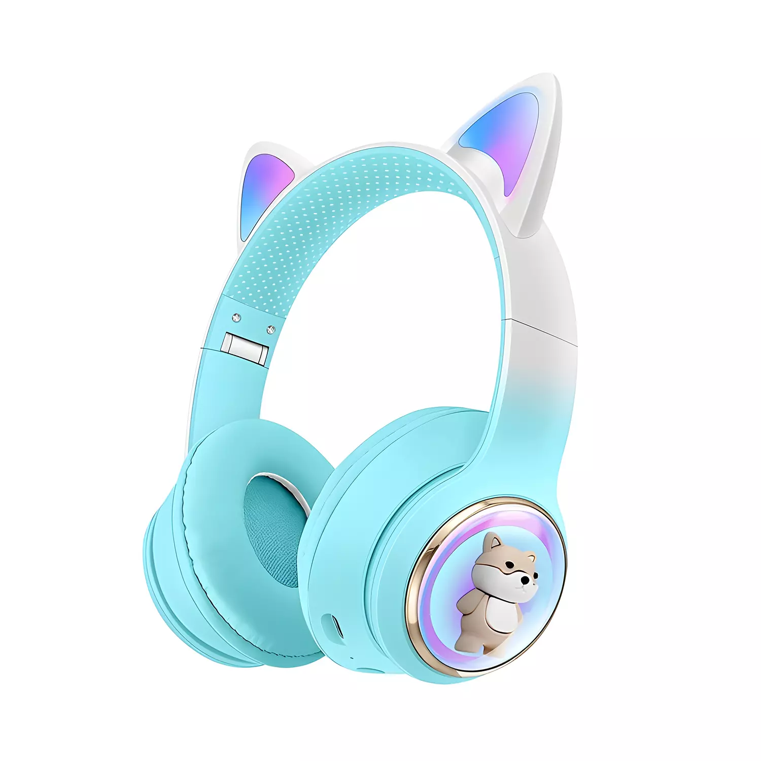 M31 Bluetooth Headphones with 6D Stereo Sound - RGB Lighting - Support TF Card and FM Radio - baby blue image