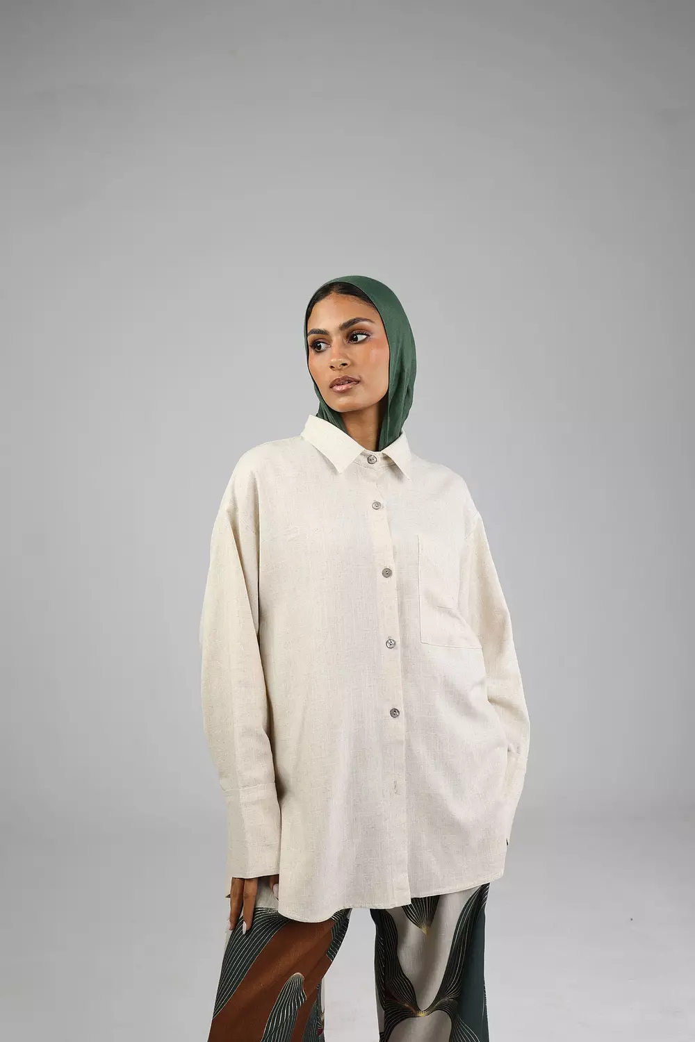 Nude Plain Linen Shirt 8