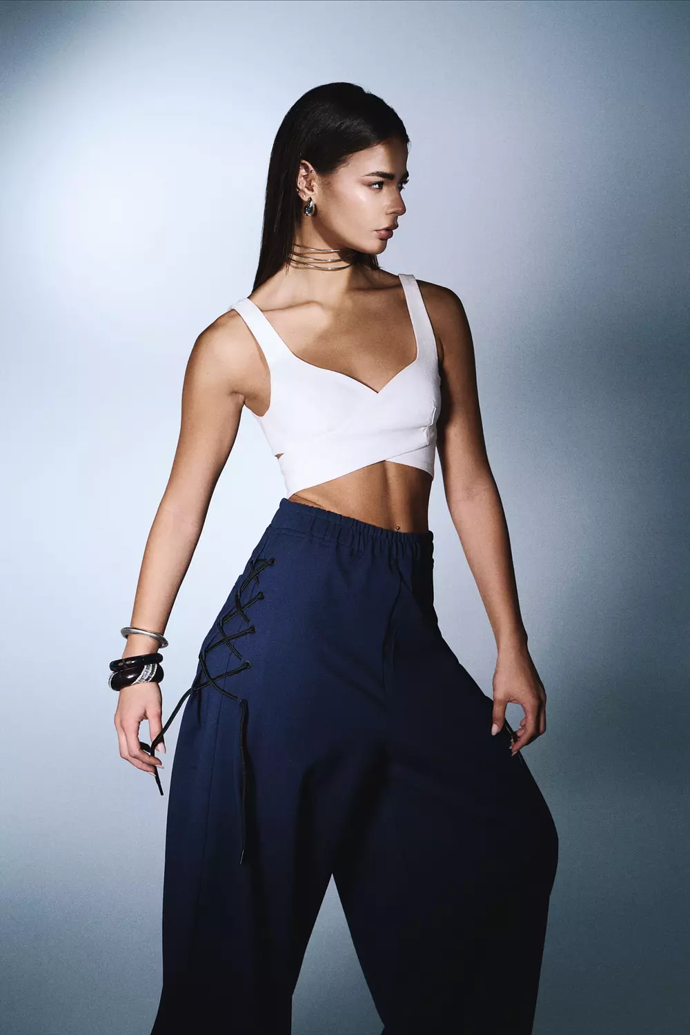 FYH Bordo Statement Set with Ribbon Cross - PANTS image