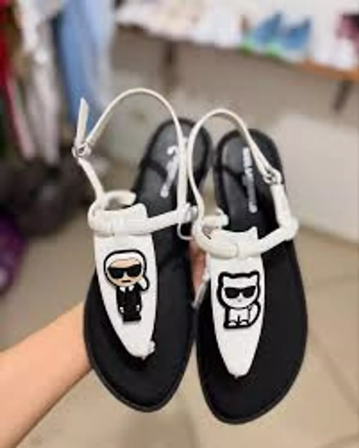 Karl Lagerfeld Black & White Character Sandals image