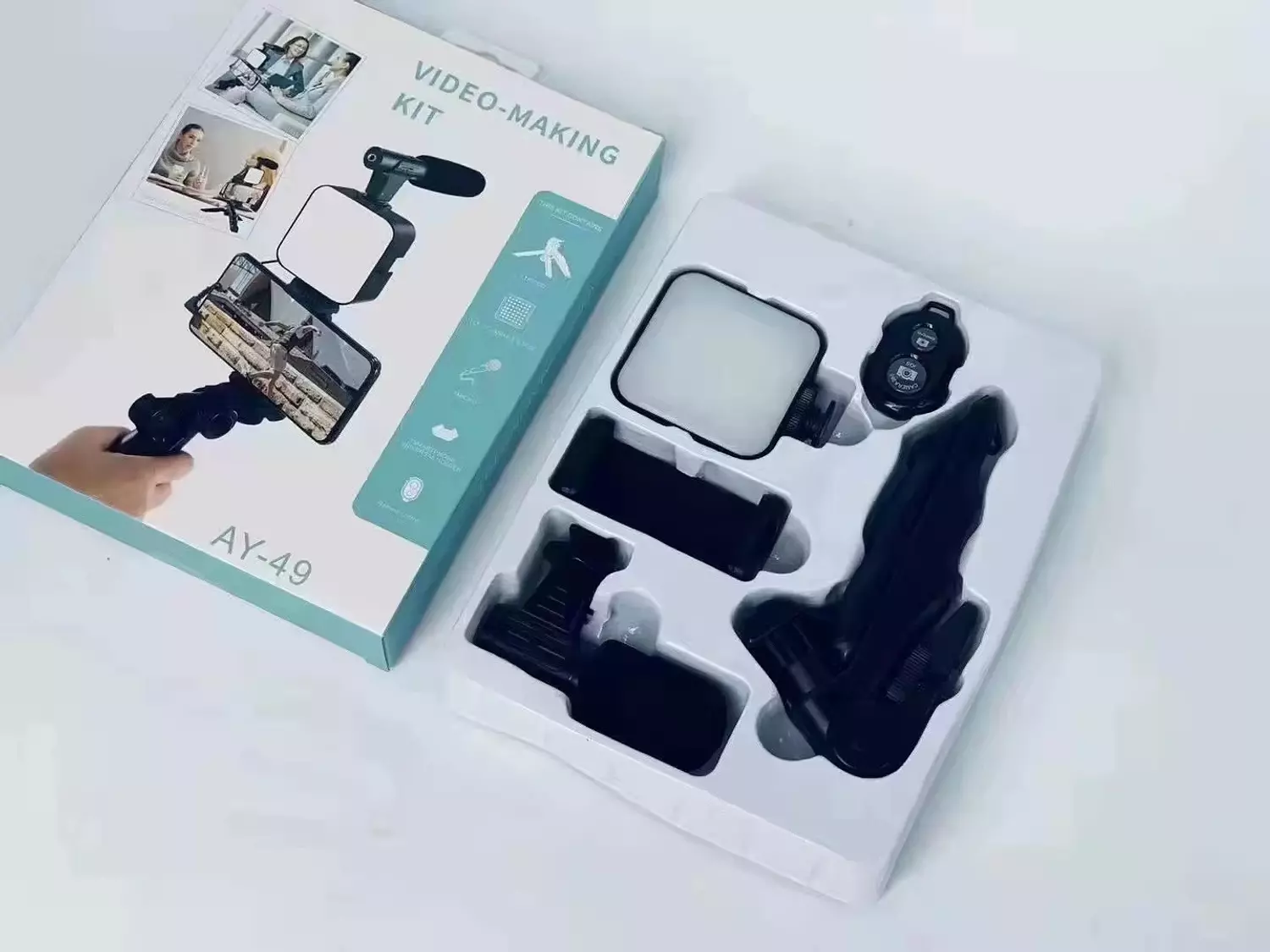 Complete AY-49 Set for Live Streaming, LED Light & Microphone 5