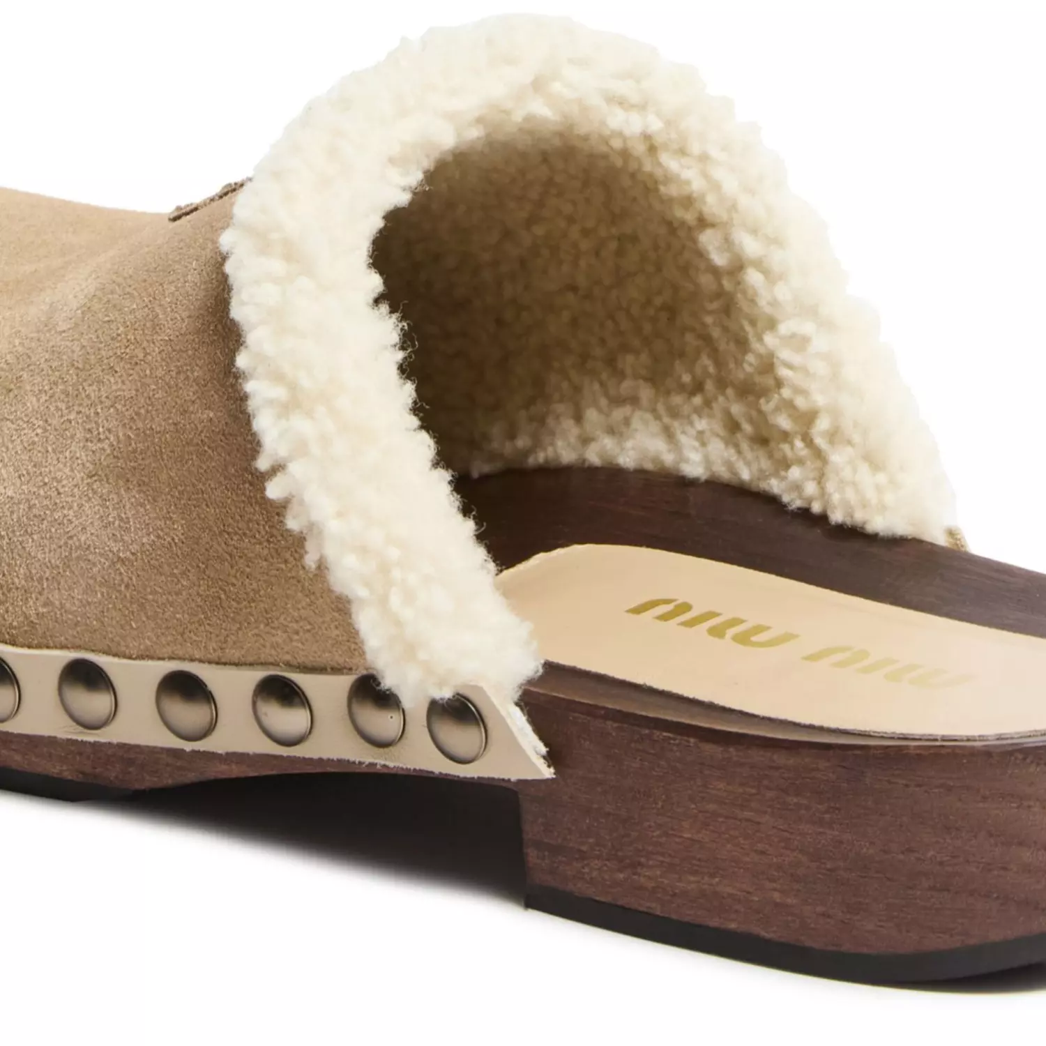 MIU MIU Sabots en shearling - Sand  5