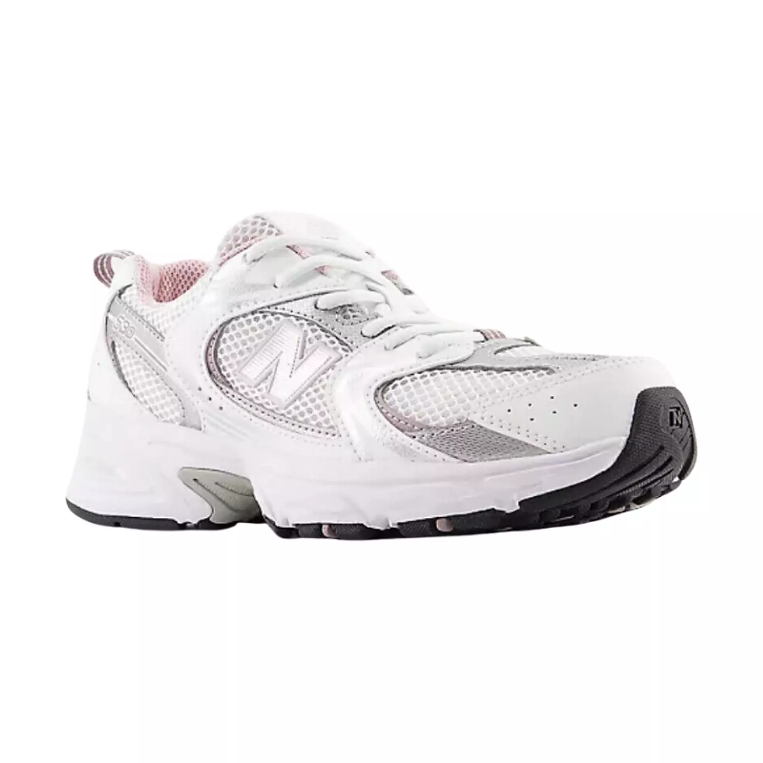 New Balance 530 trainers in white with pink  2