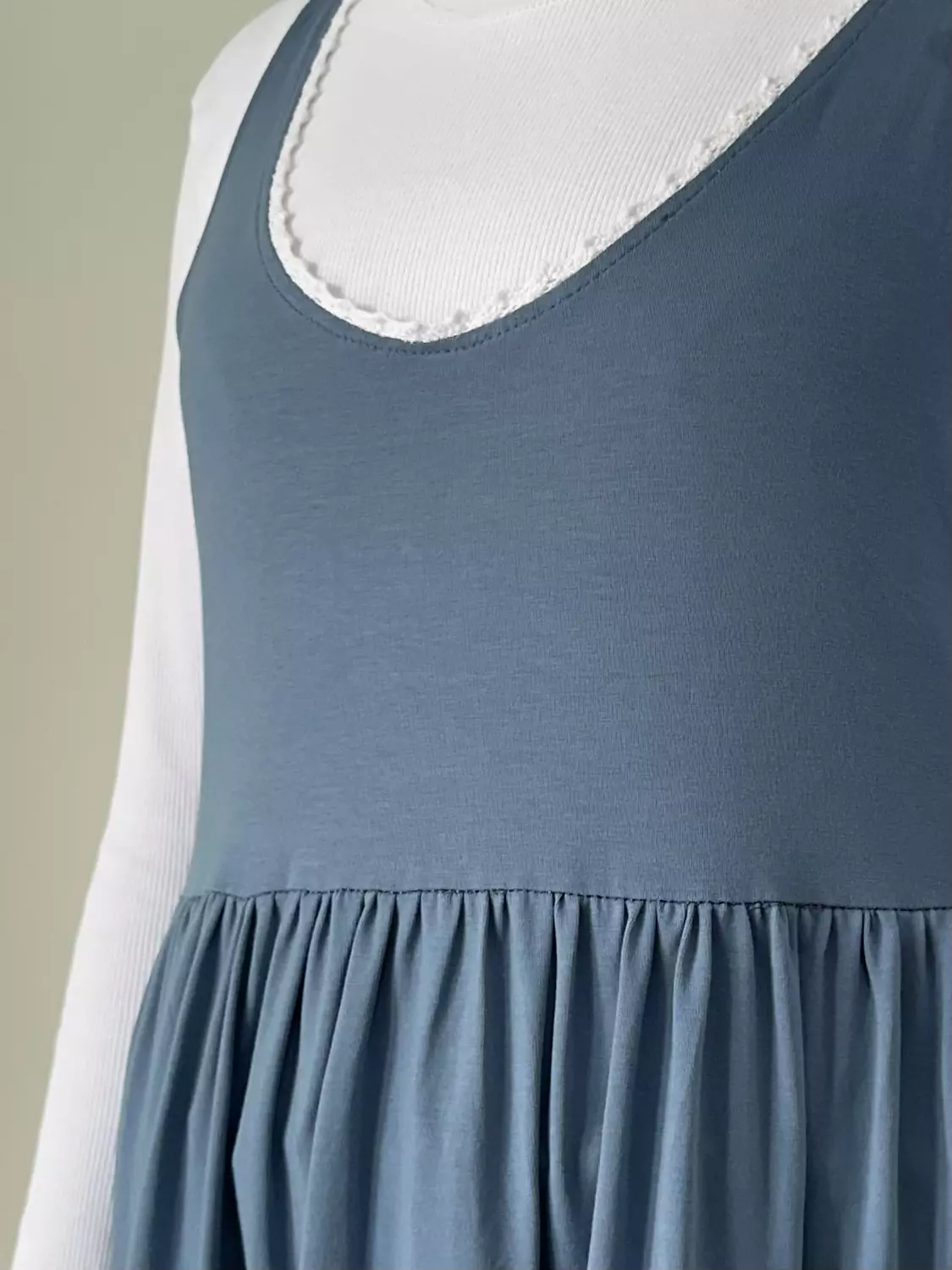 (Cotton ruffles dress blue (T 8