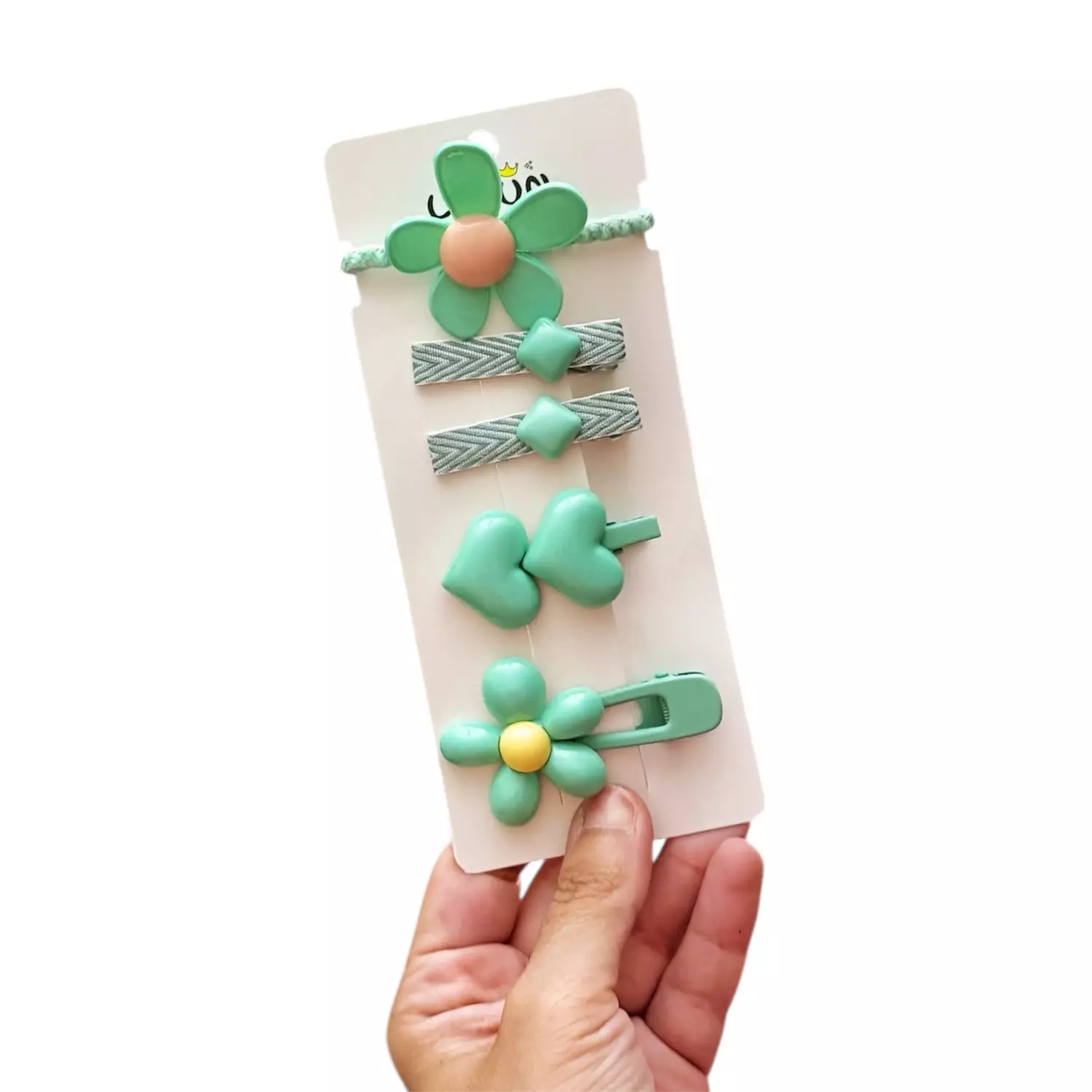 5 Pc Blue/Green Pastel Hair Pin Set  2