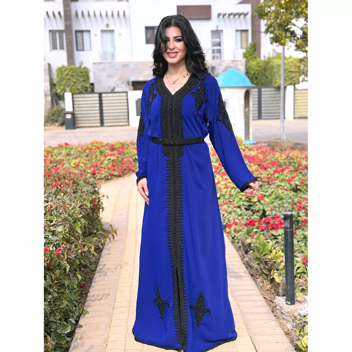 Blue Moroccan kaftan  hover image