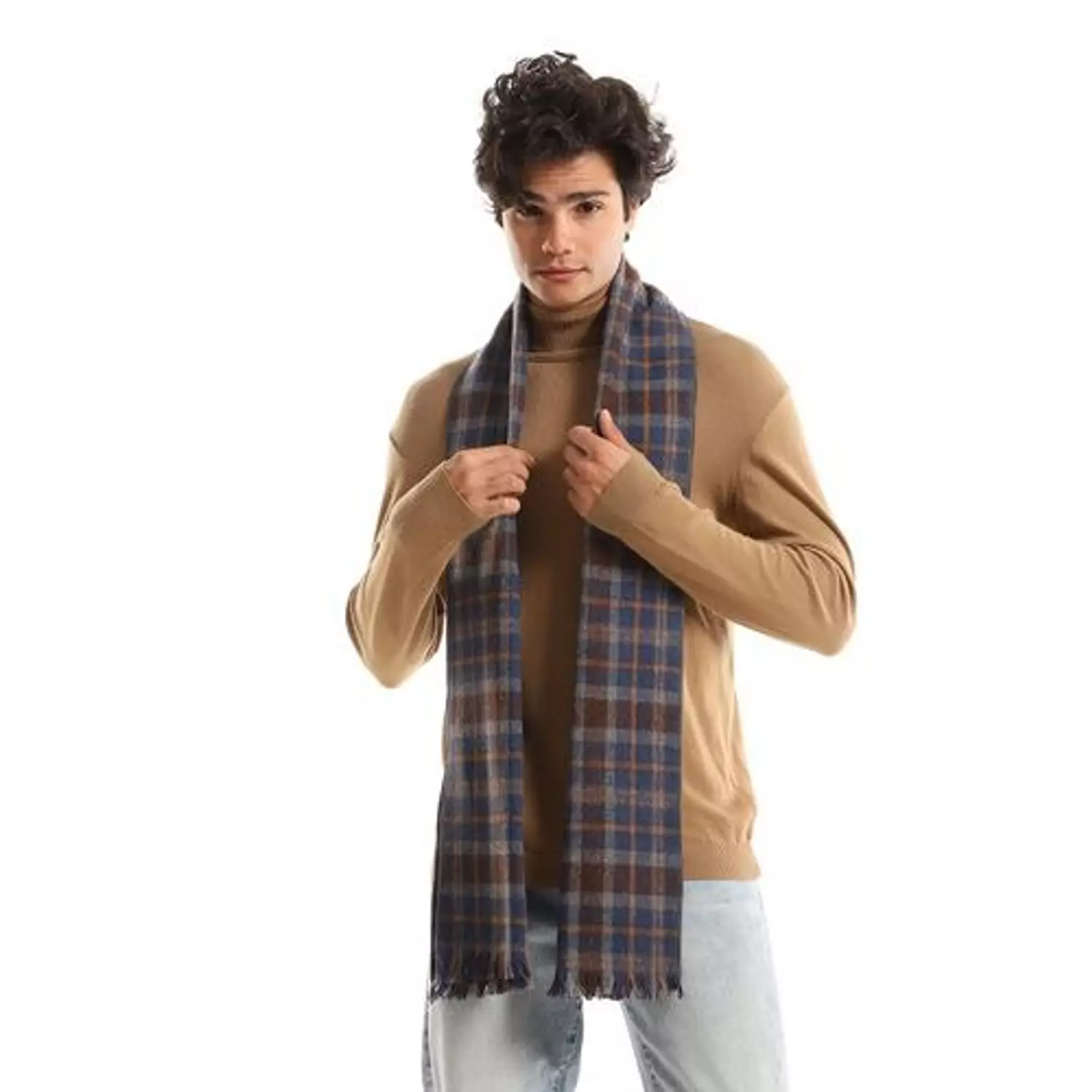 Check Shawl - 2359 - Brown * Light Grey * Aegean image