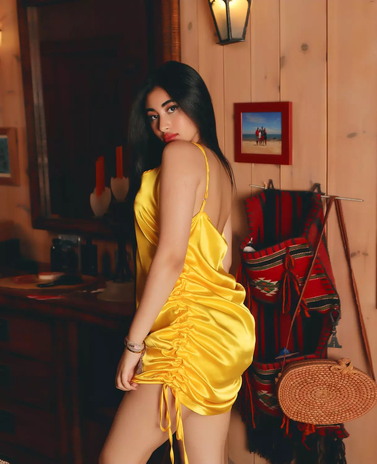 Ruched Side Satin Mini Dress hover image