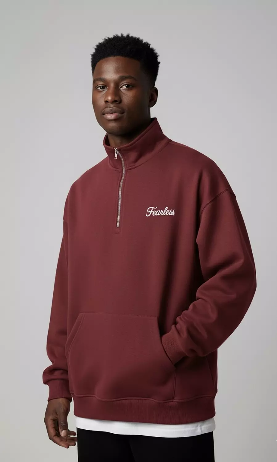 Fearless Quarter Zipper _ Burgundy 2