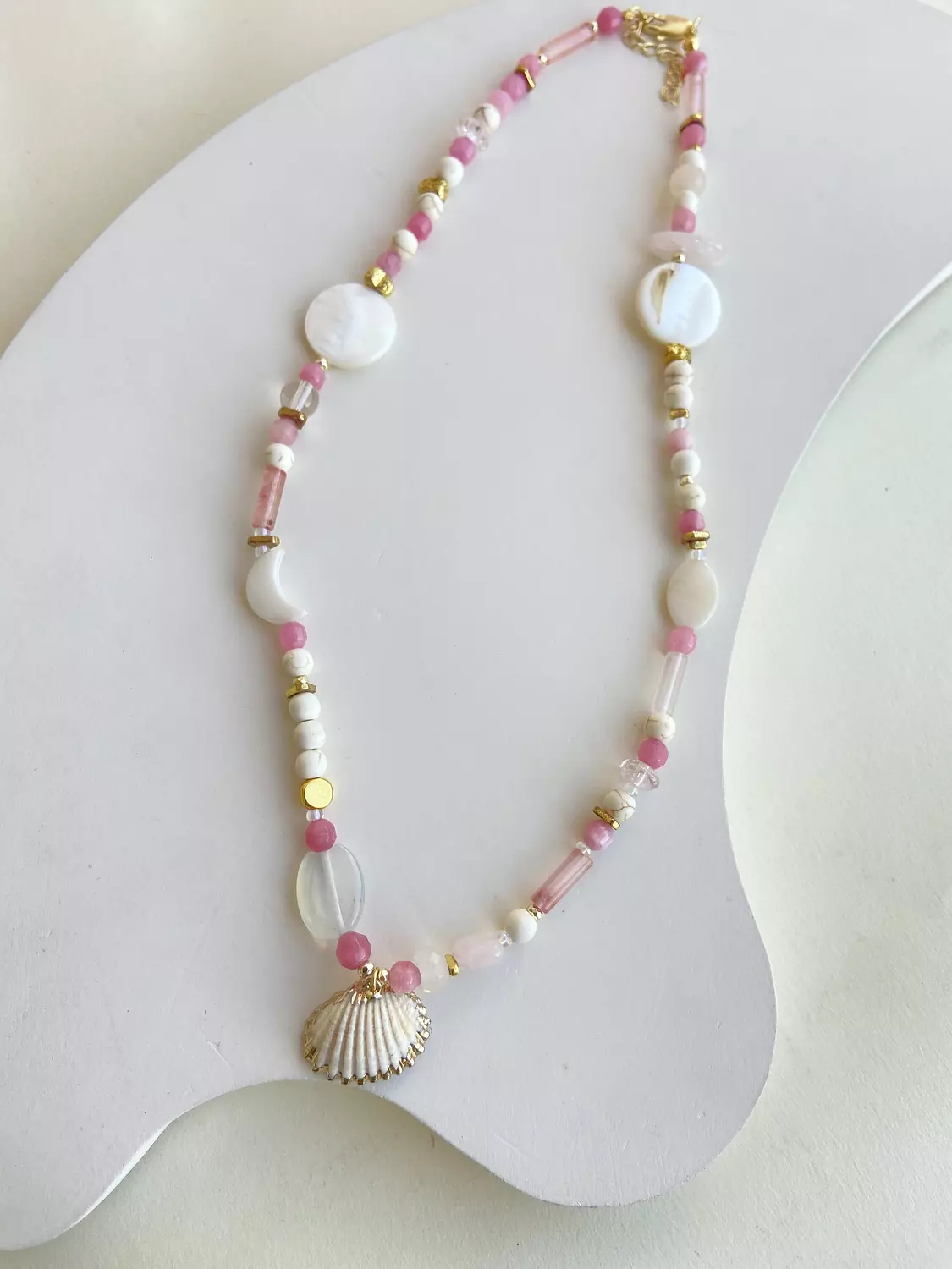Pink beaded necklace  image