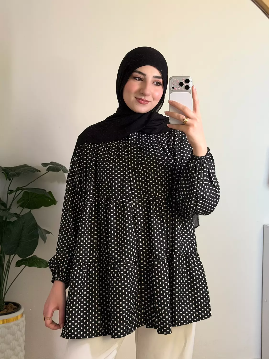 Ruffled Polka Dots Blouse 🖤 image