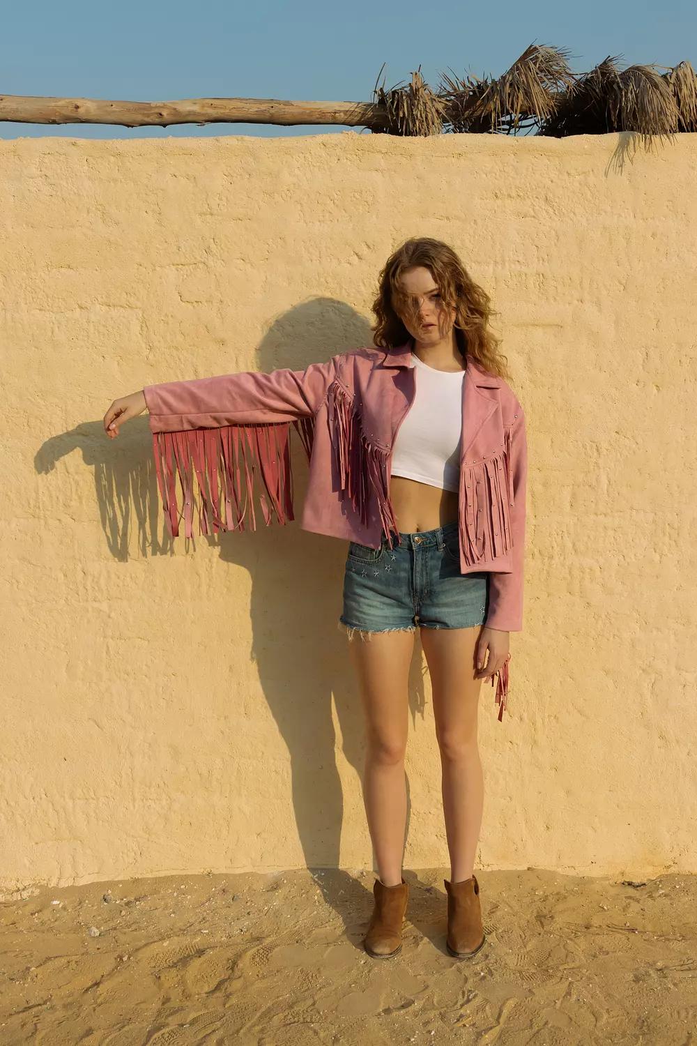 Fringe Suede Jacket - Pink 4