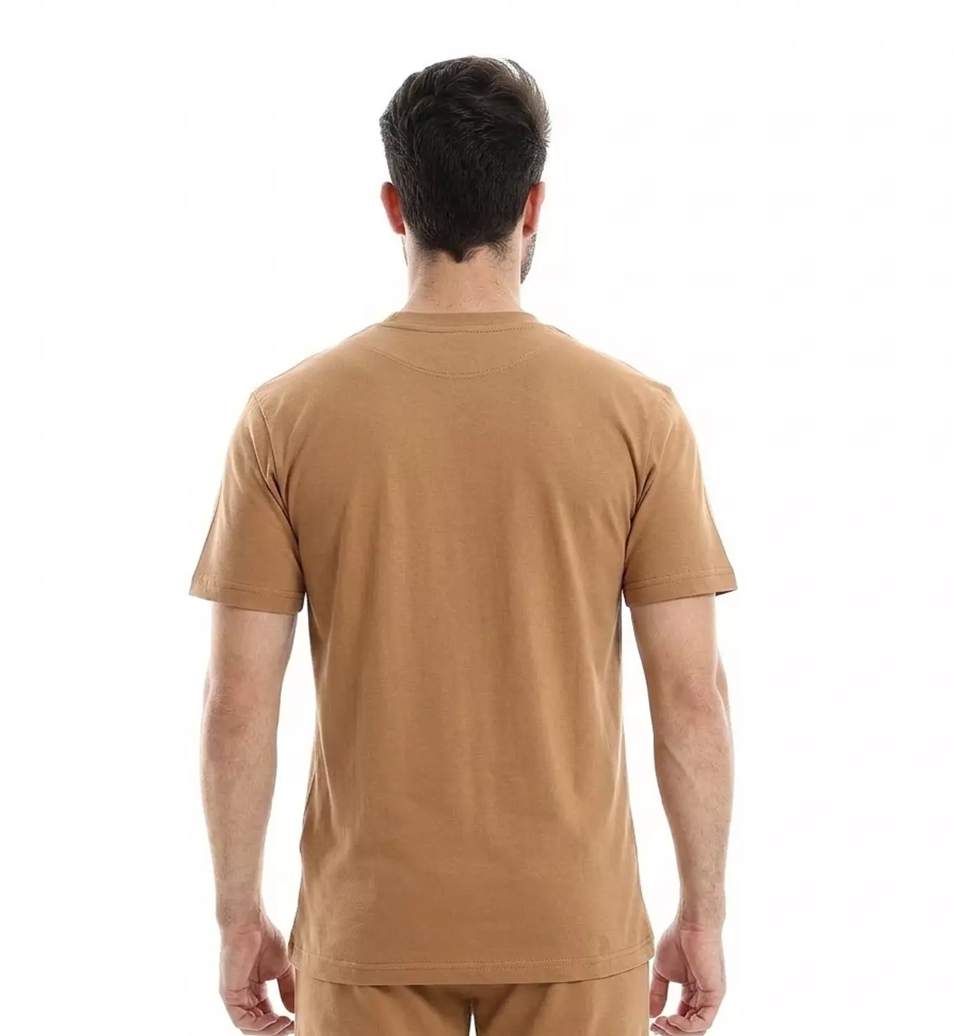 تي شيرت قطن سادة - 4018- بني غامق  3