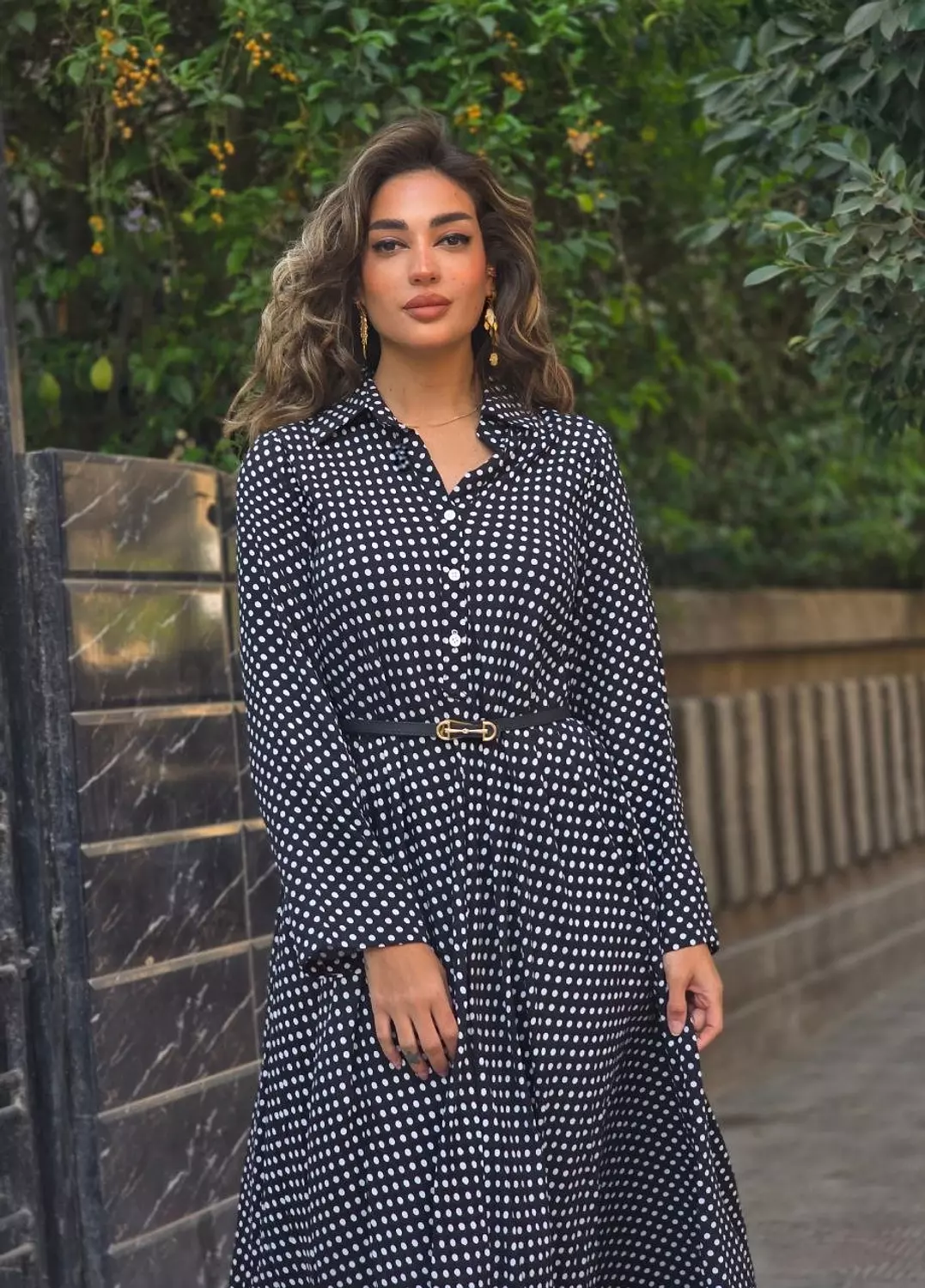 Black maxi polka dress  5