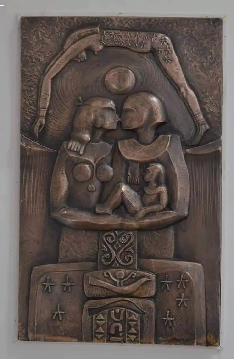 Yousef Mahmoud- 0002348 -Relief sculpture, size 60 x 80 cm, made of polyester and coated with natural copper using the electrochemical deposition method image