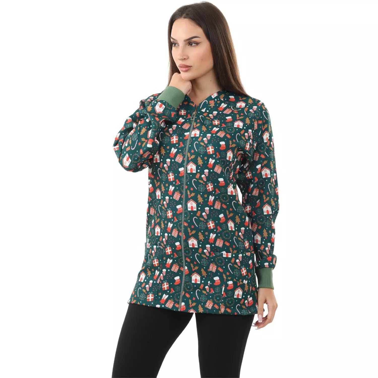 Green Christmas Lab Coat 1