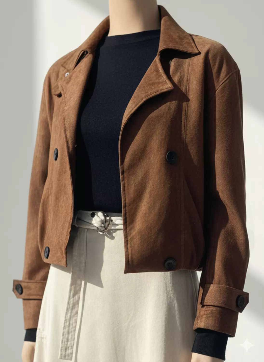 Chic Cropped Suede Jacket image