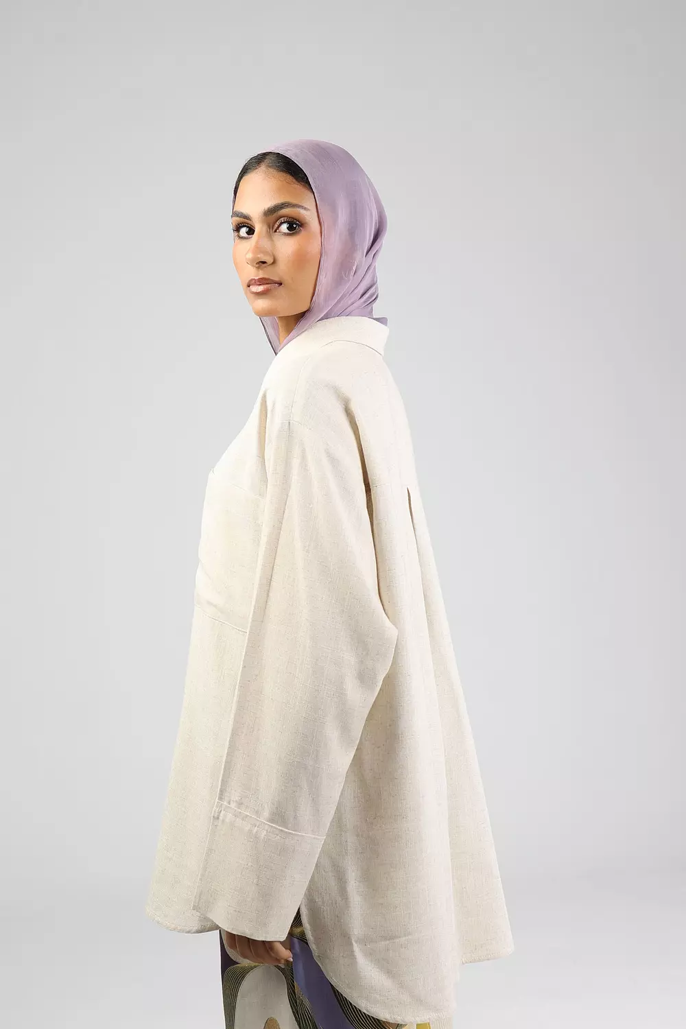 Nude Plain Linen Shirt image