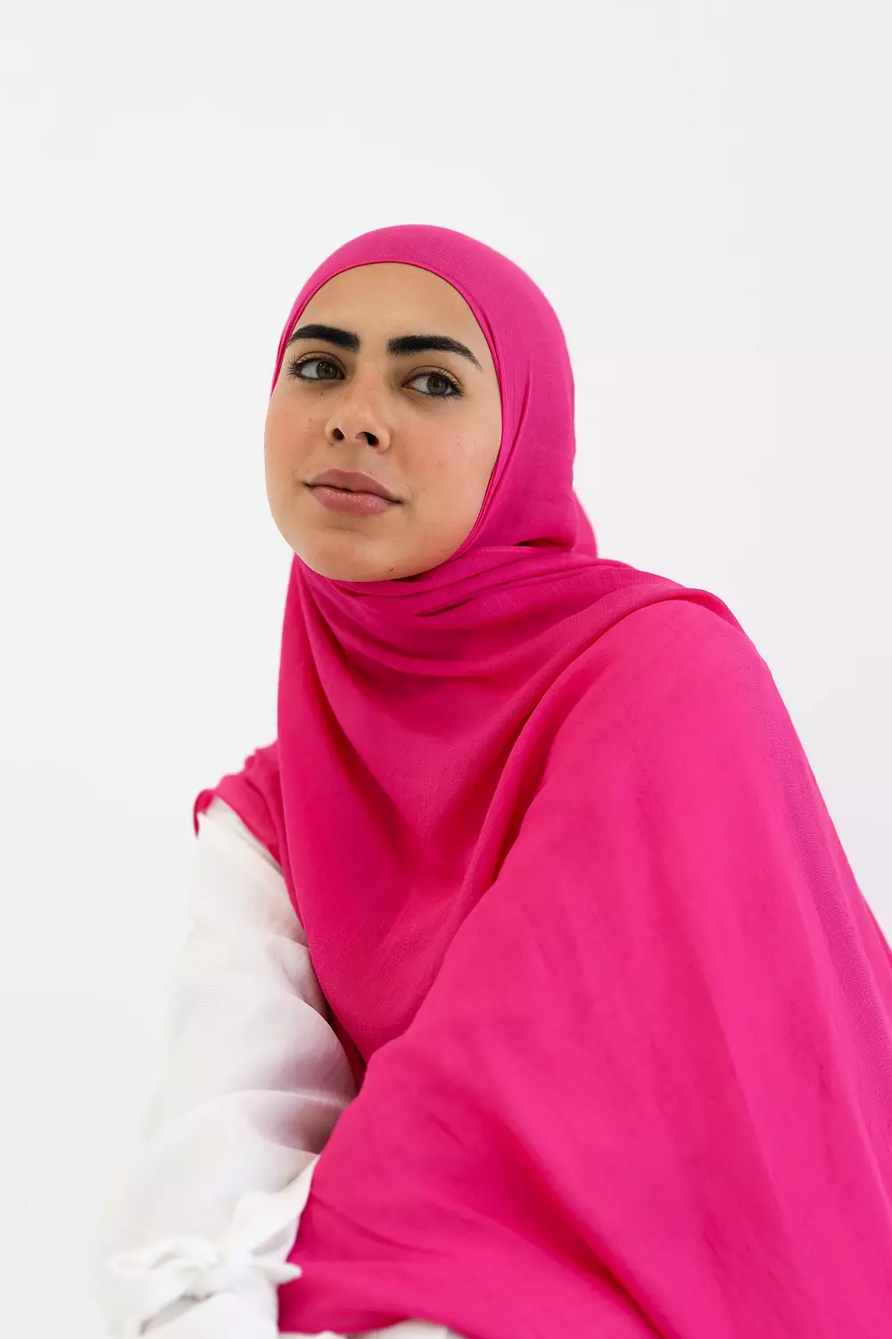 Fuchsia Linen scarf  2