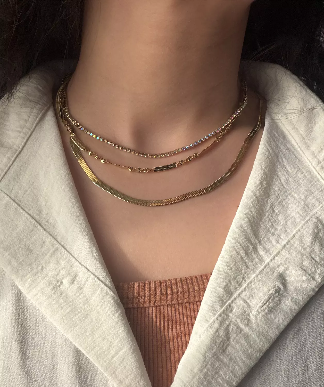 Colored Thin Tennis Necklace  image