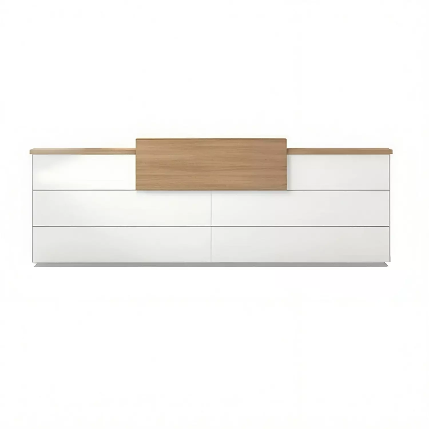 MDF Reception Counter White and Beige - 110x200x60 cm image