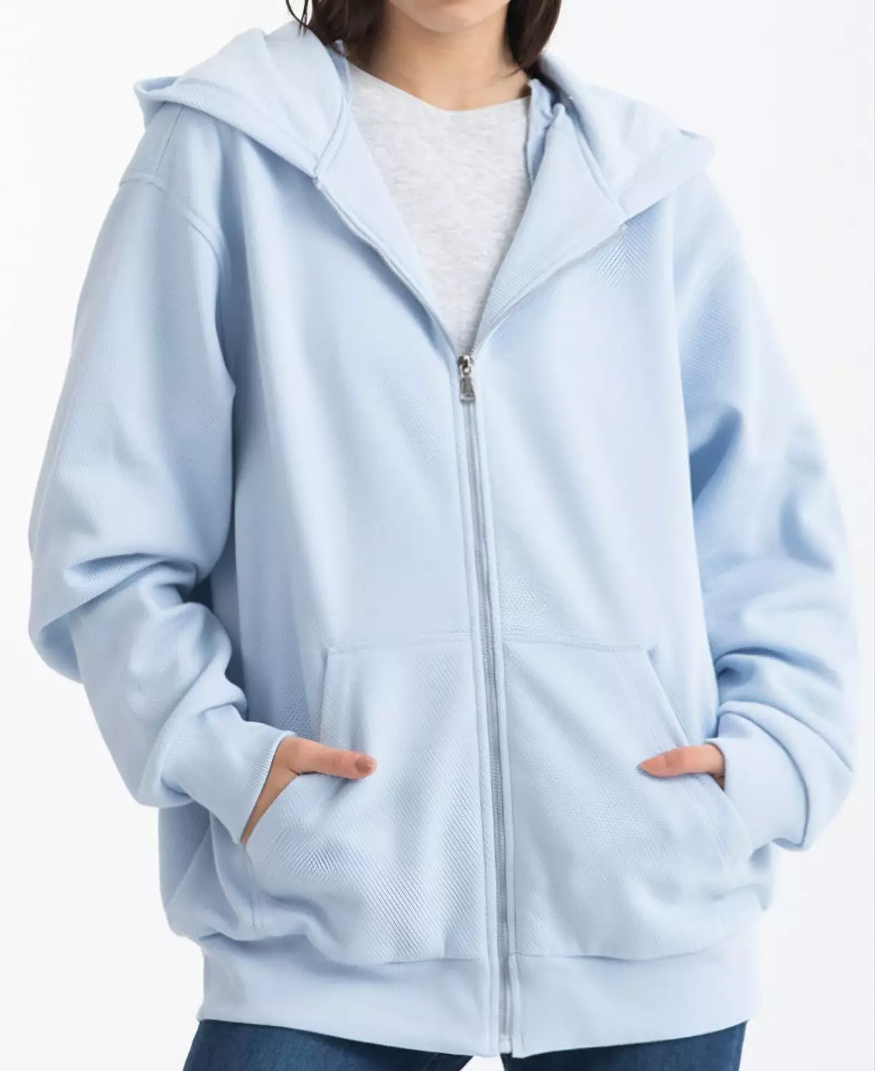 Victoria's Secret  Casual Zip-Up Hoodie  Light Blue  image