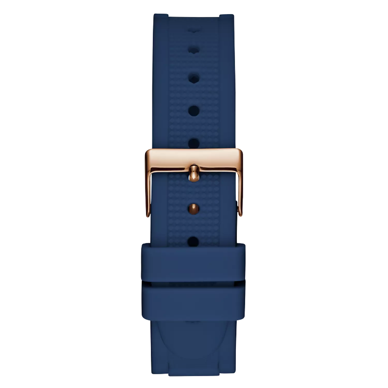 GUESS W1234L4 ANALOG WATCH  For Women Blue & Rose GoldSilicone Textured Strap  2