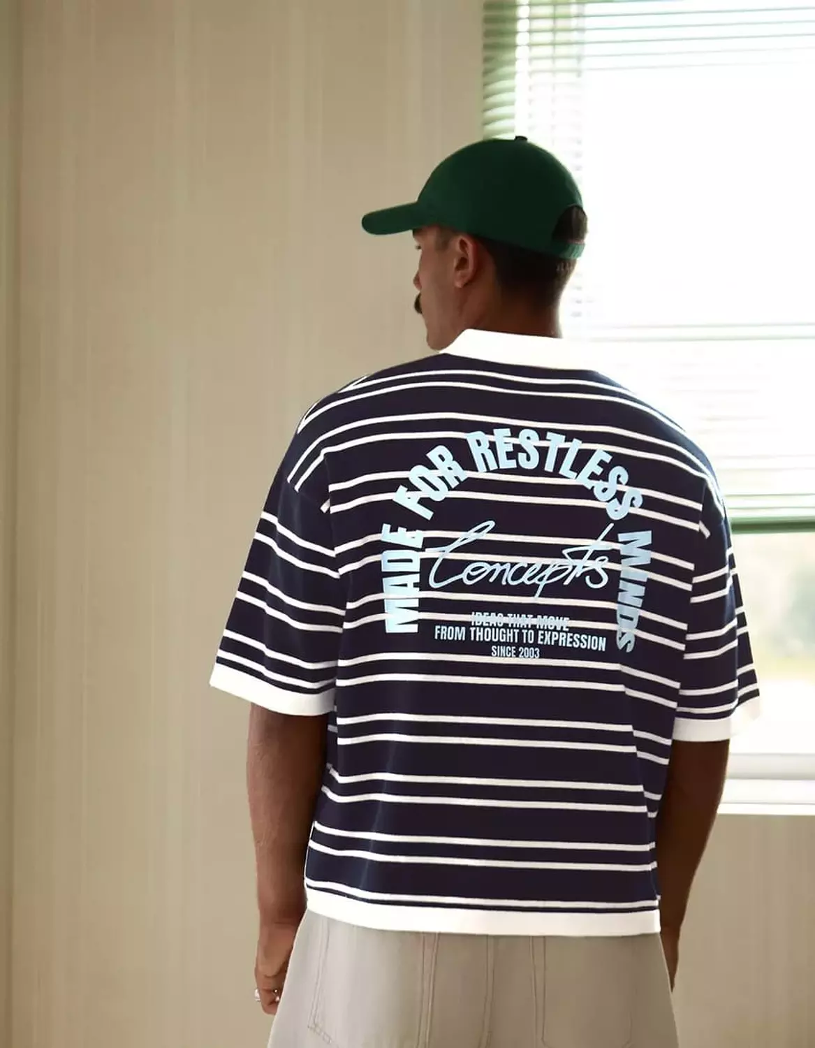 BERSHKA STRIPED GRAPHIC POLO SHIRT 1